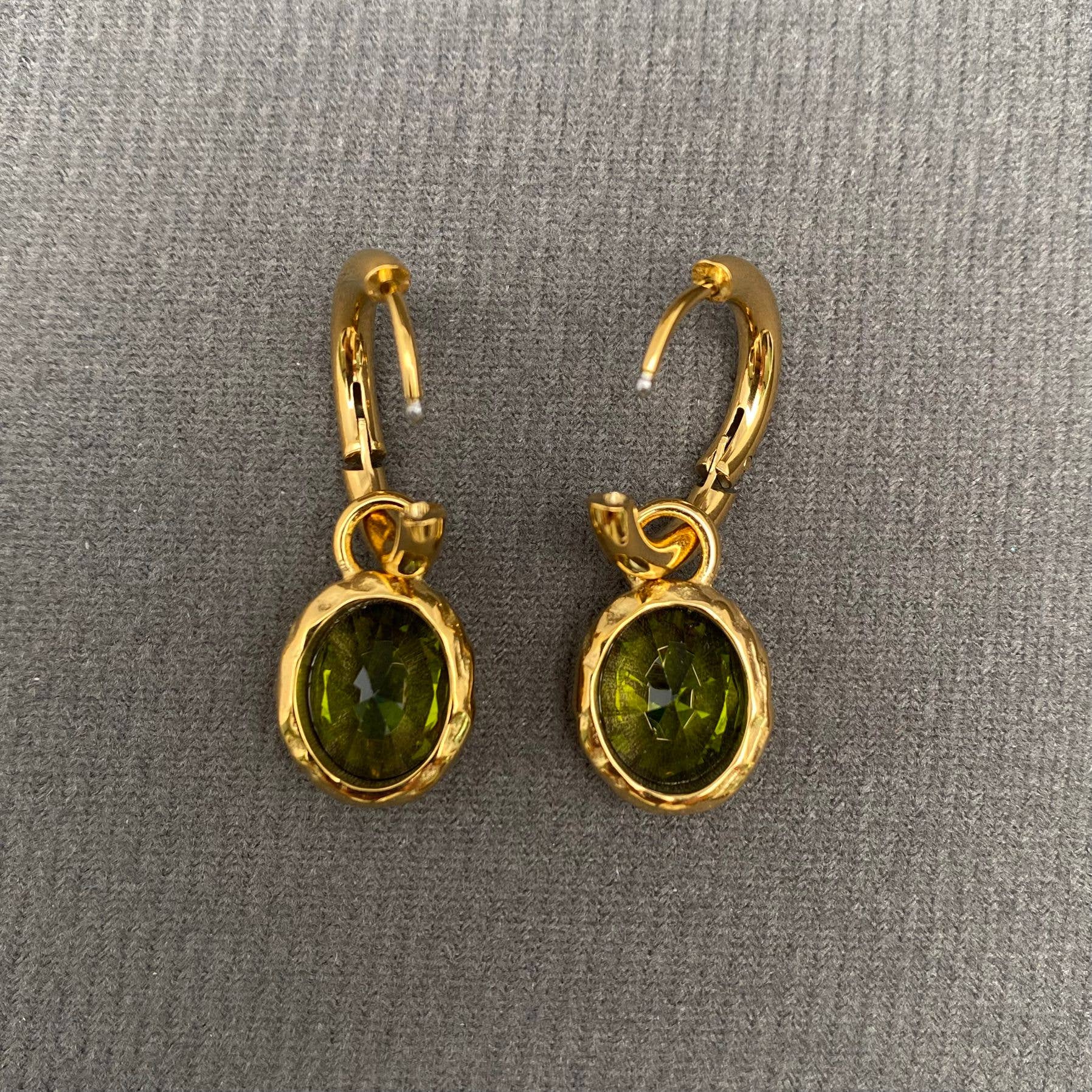 Mio Queena - Zircon Inlaid 18K Gold Plated S.Steel Huggie Earrings - FGS