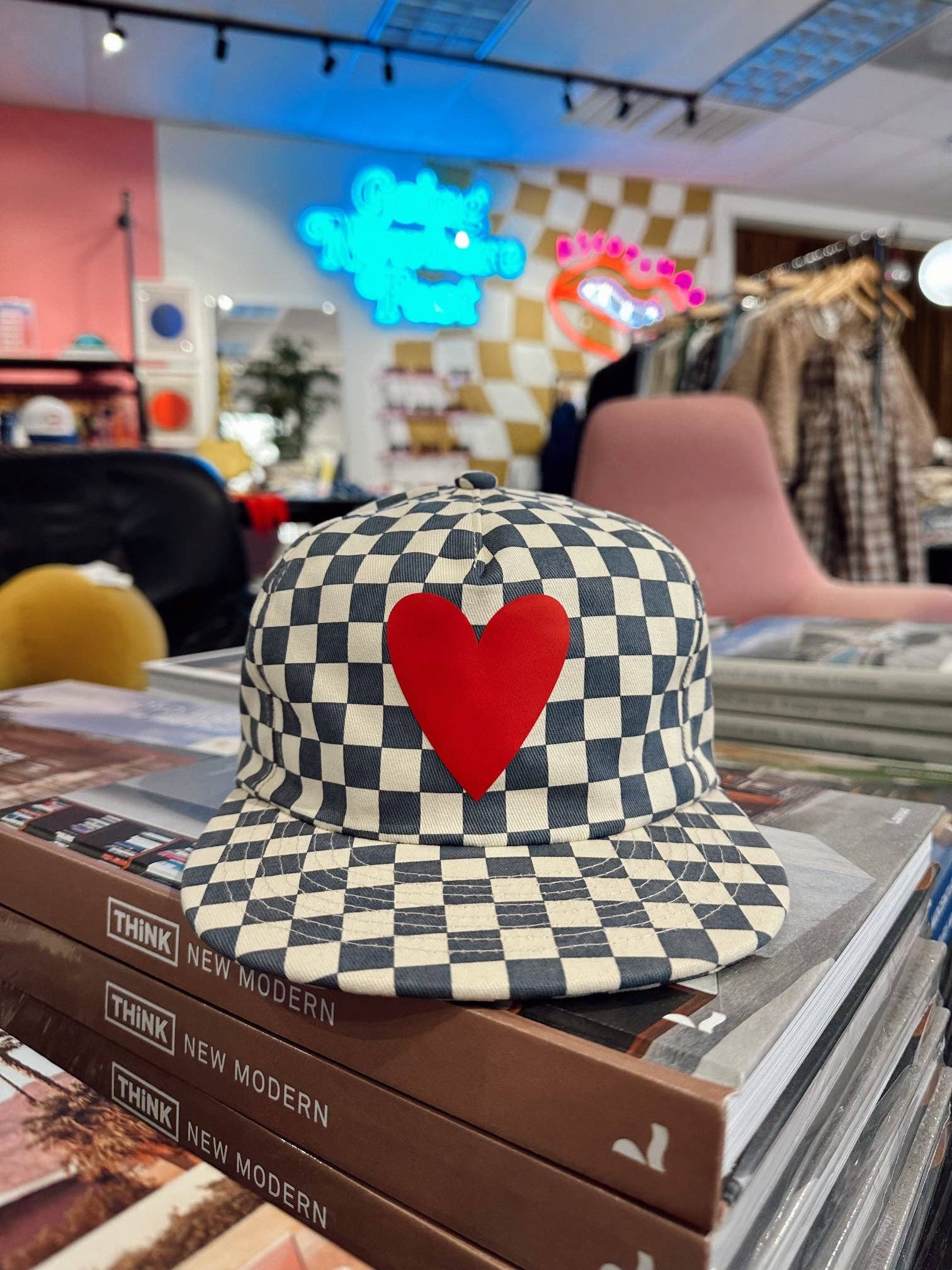 Ascot + Hart - Checkered Heart Hat