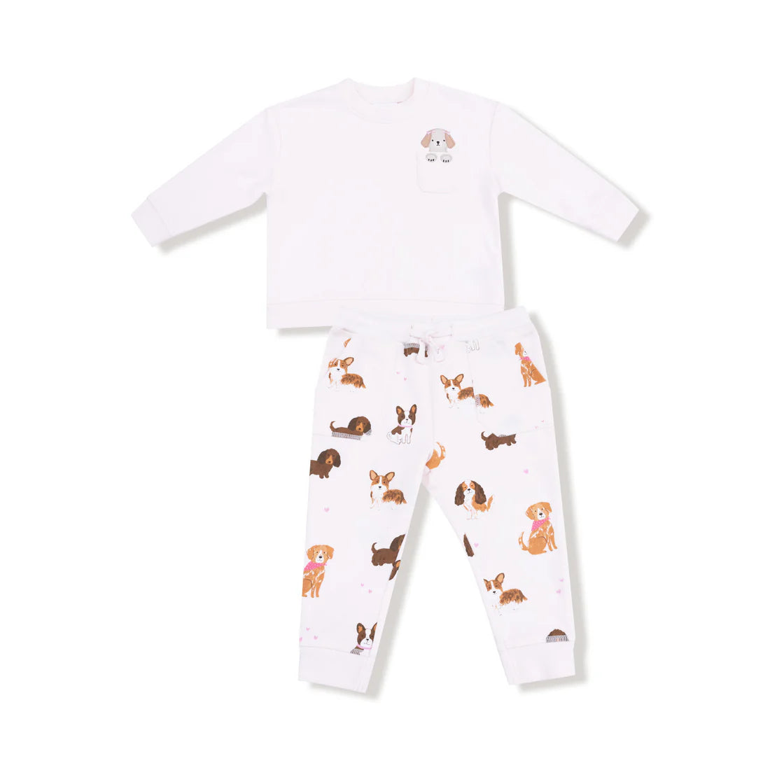 Best Friend Dogs - French Terry - Pink - Drop Sleeve Sweatshirt