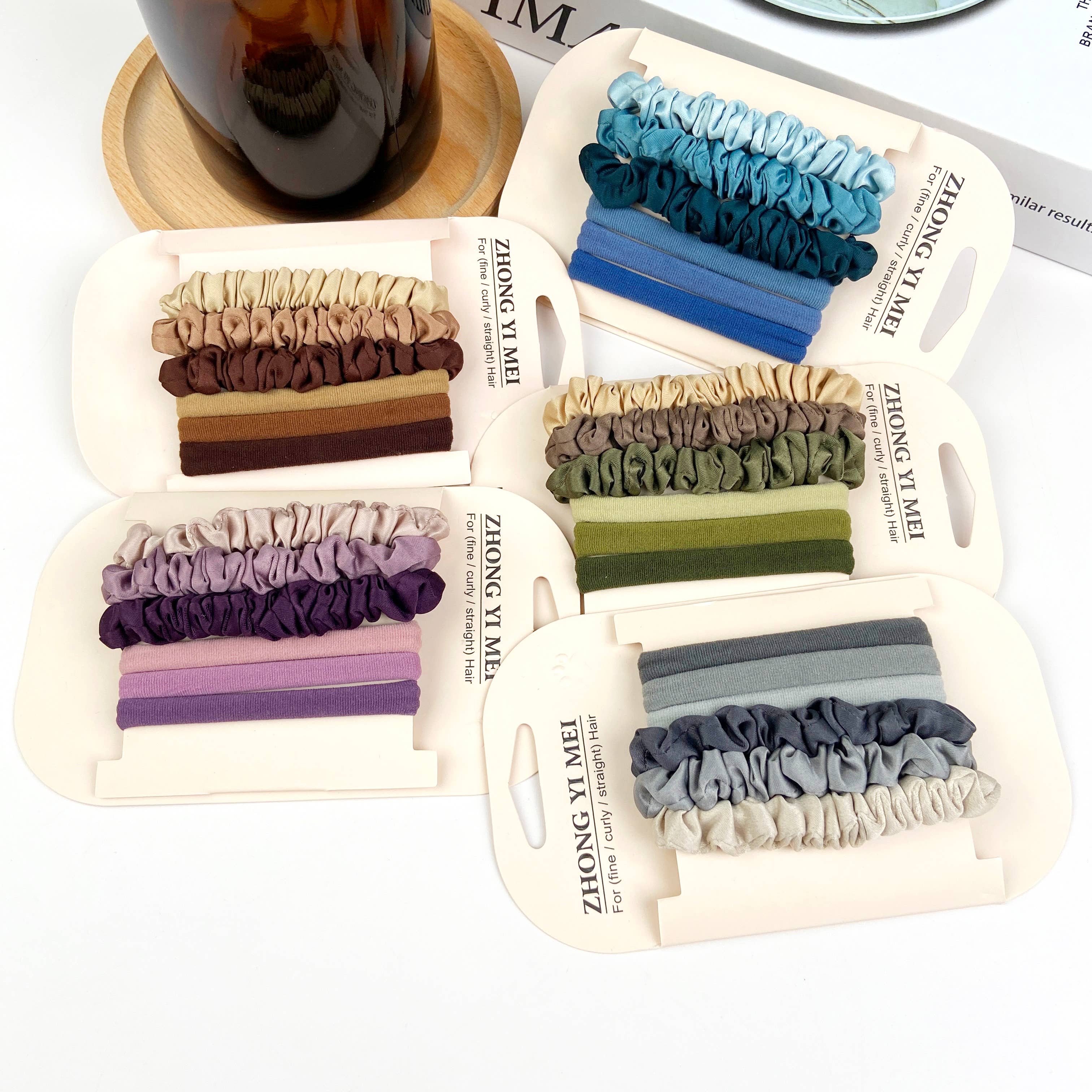 SoapElenGlen - 6PCS colorful  high elastic sweet hair tie