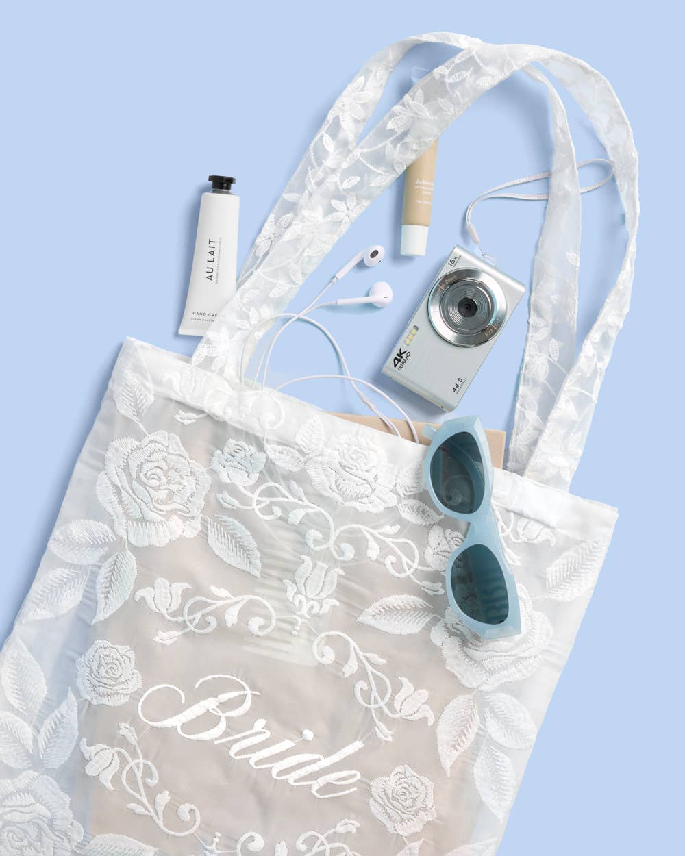 xo, Fetti - Bride Lace Tote | bachelorette, bridal, wedding, white