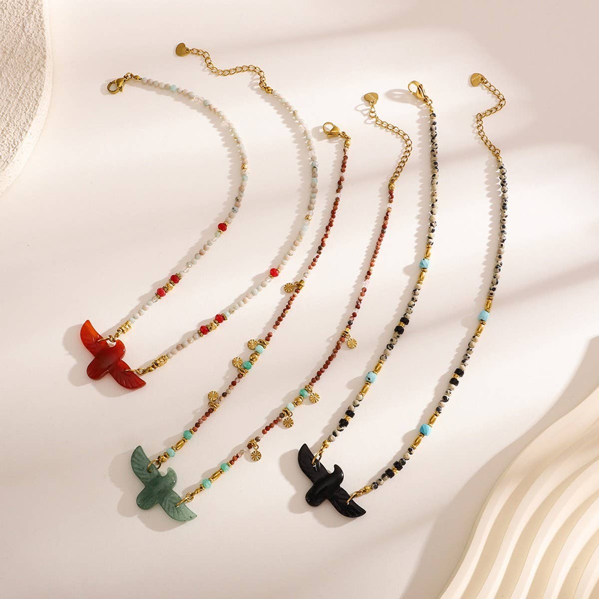 ACCITY - High-End Eagle Beaded Natural Stone Necklace_CWMM7542
