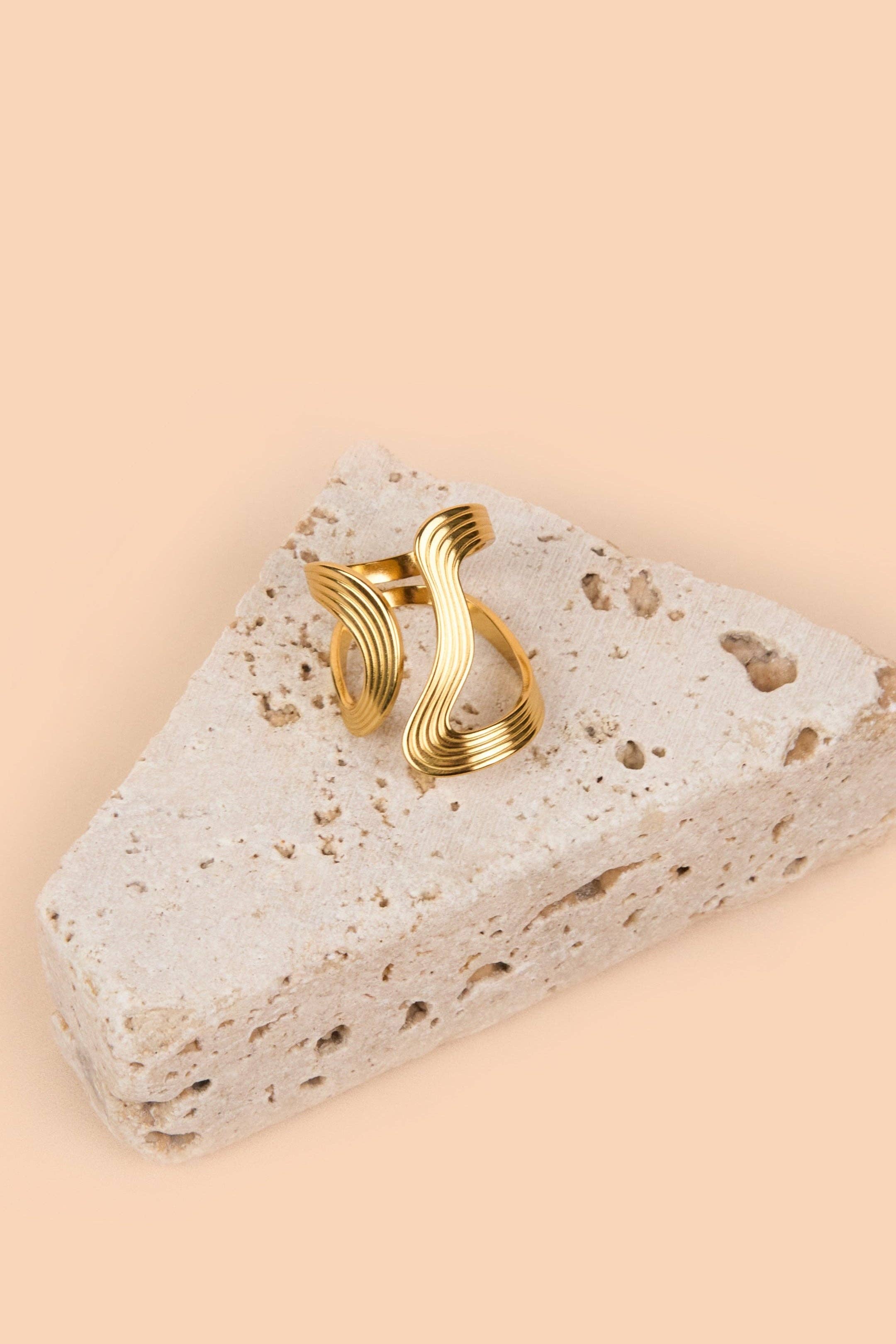 Peter and June - Opposites Attract Ring - 18K Gold Plated