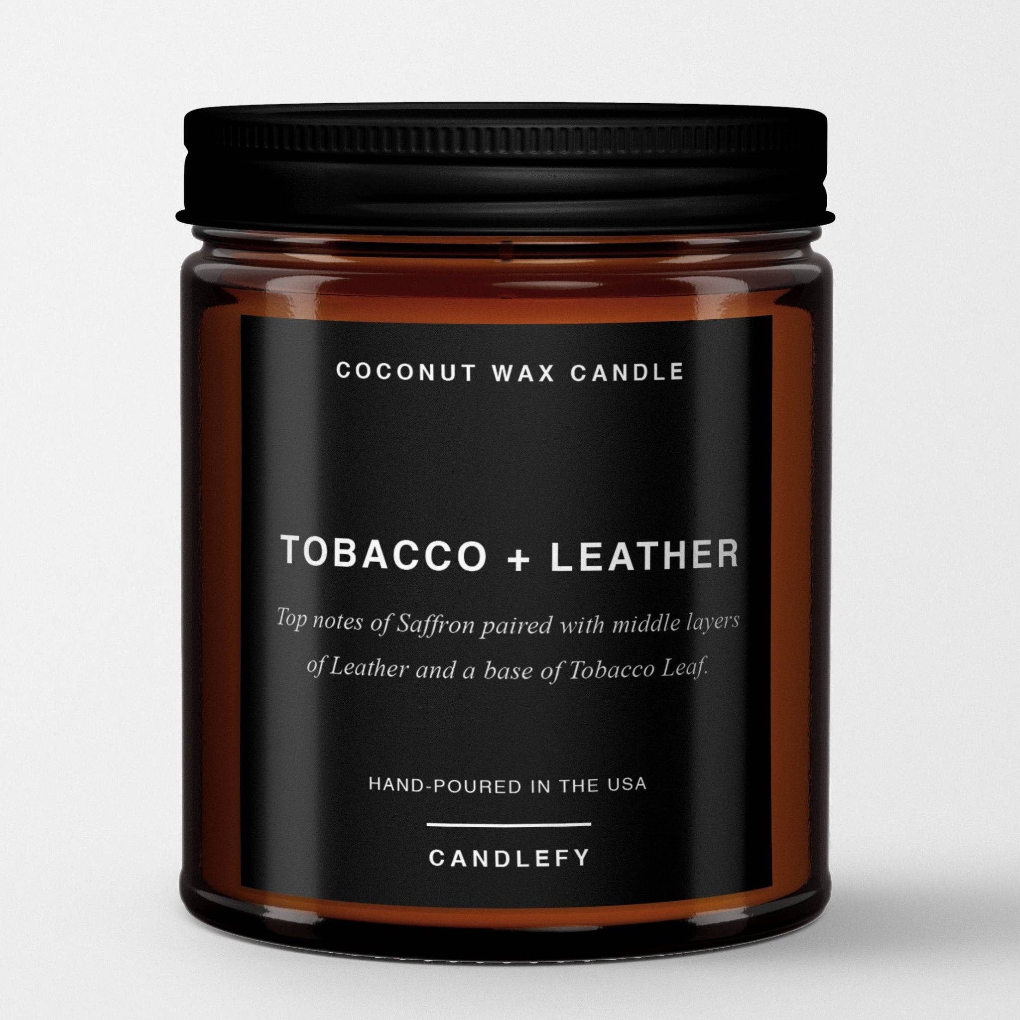 Tobacco + Leather Scented Candle - Thumbnail 3