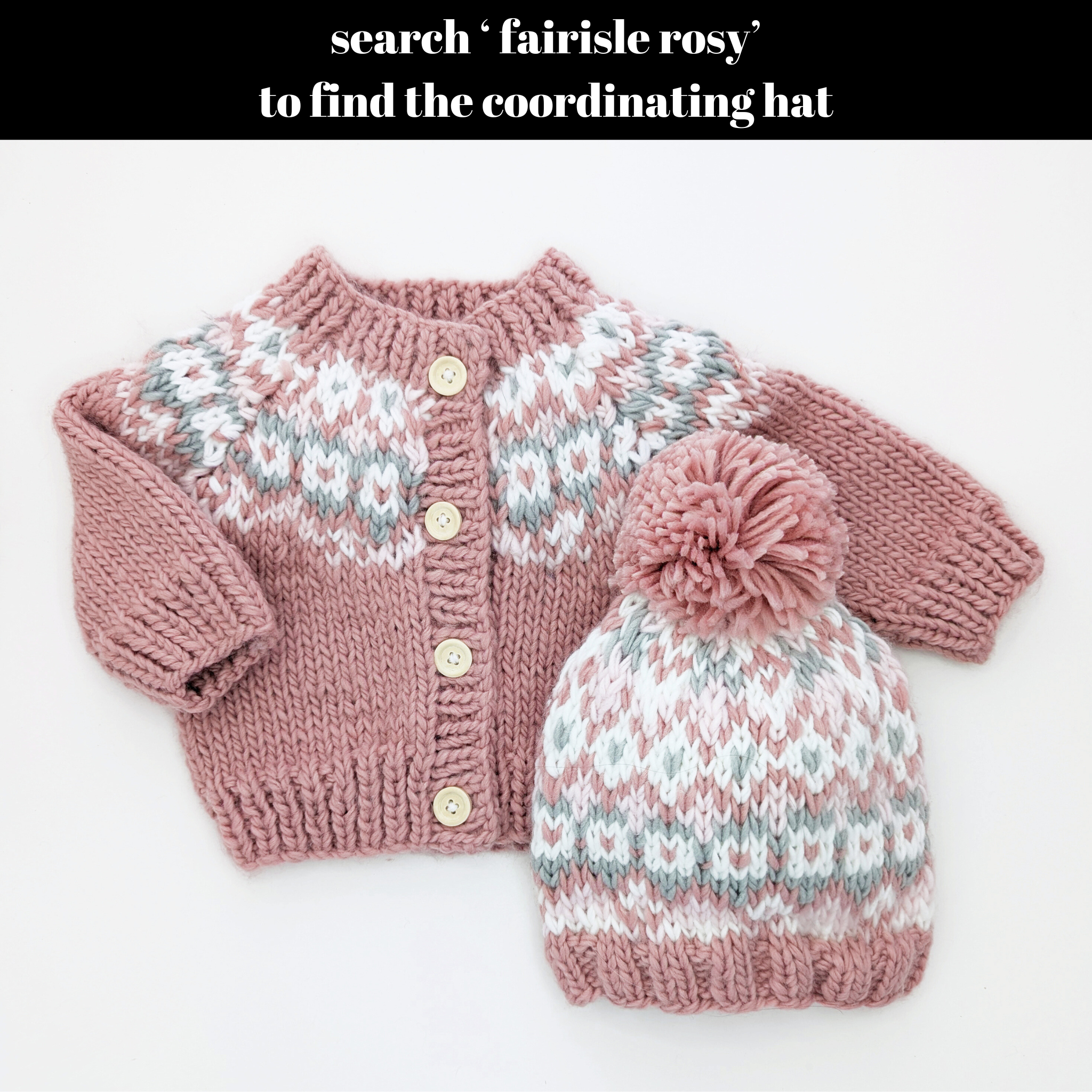 Huggalugs - Fairisle Rosy Cardigan Sweater for Baby & Toddler