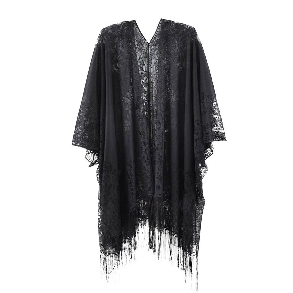 Collections by Fame Accessories - Flower Embroidered Sheer Kimono