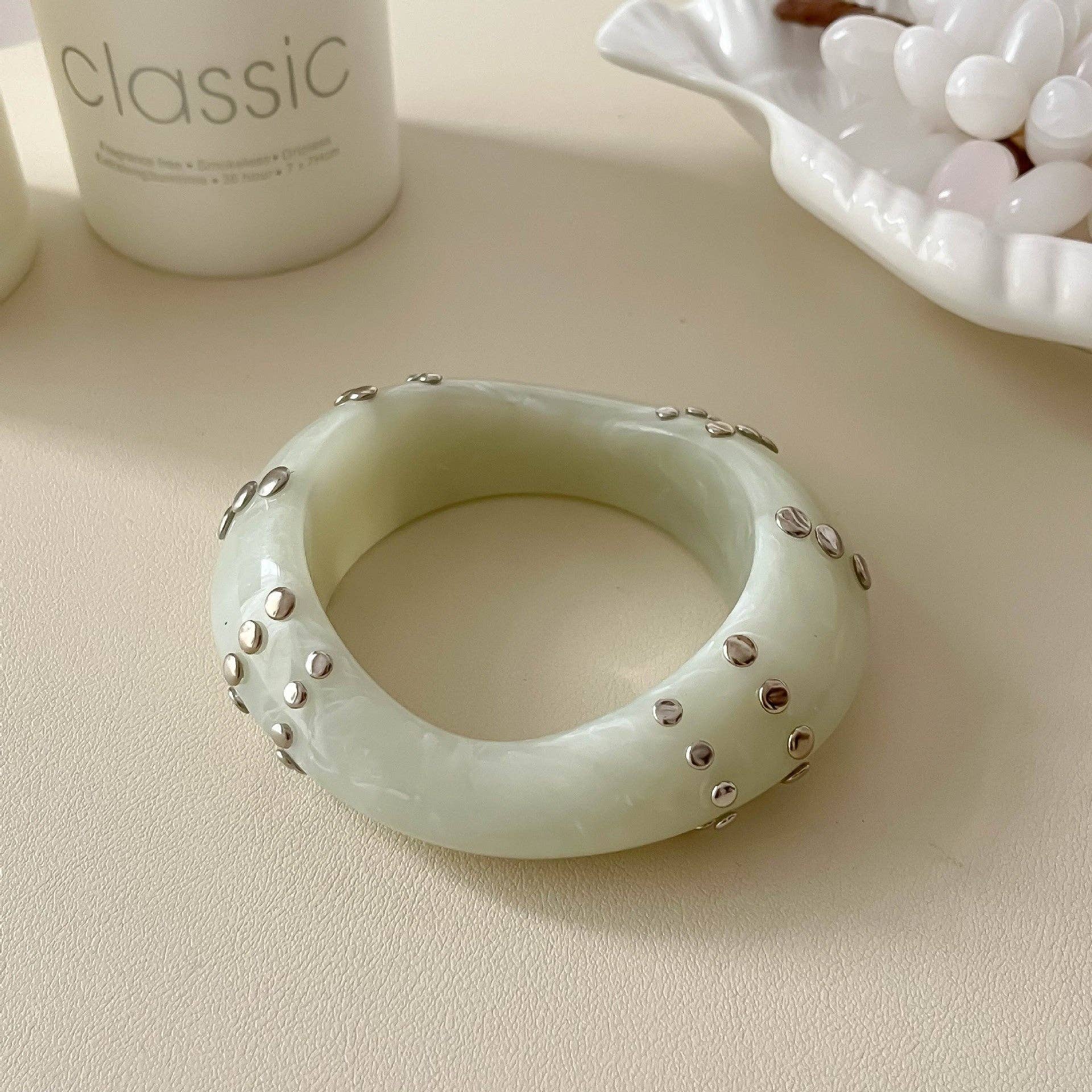 Dipped Shop - Chunky Irregular Studded Punk Resin Geometric Bracelet MK2PPPO6W6JBR119