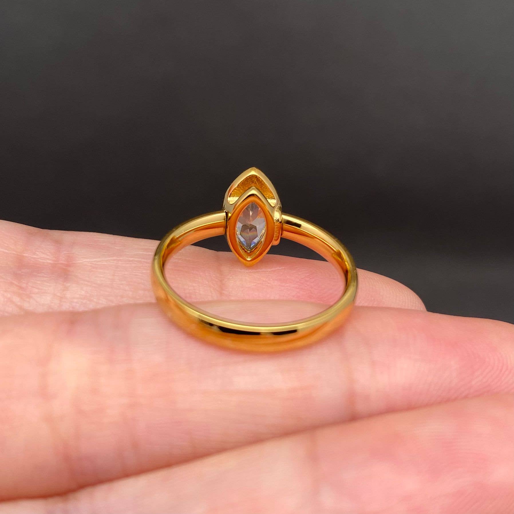 Mio Queena - Horse's Eye Zircon 18K Gold Plated Stainless Steel Ring - FGS
