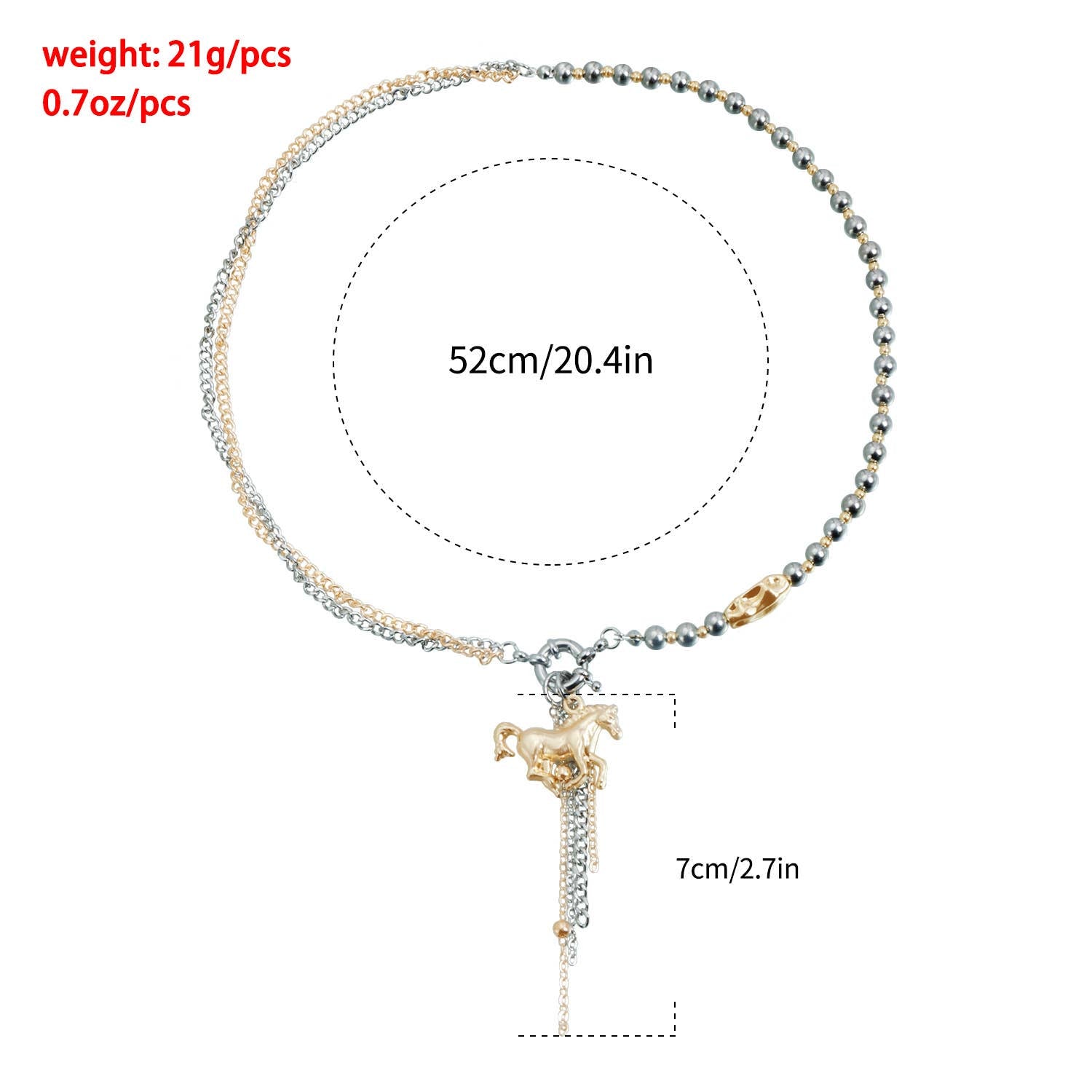 Lyonlee - Equestrian Charm Layered Lariat Necklace