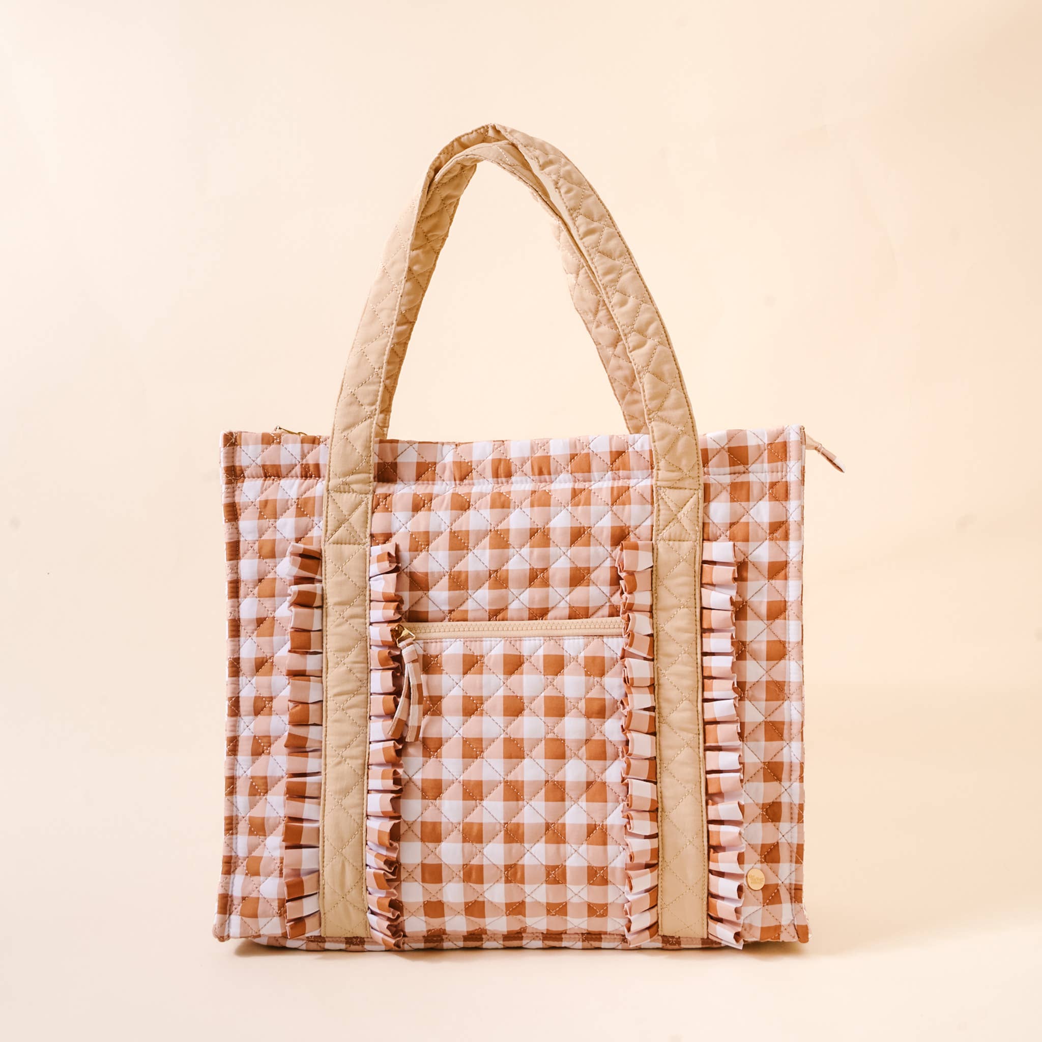 The Darling Effect - The Everyday Quilted Tote Bag-Maple Gingham
