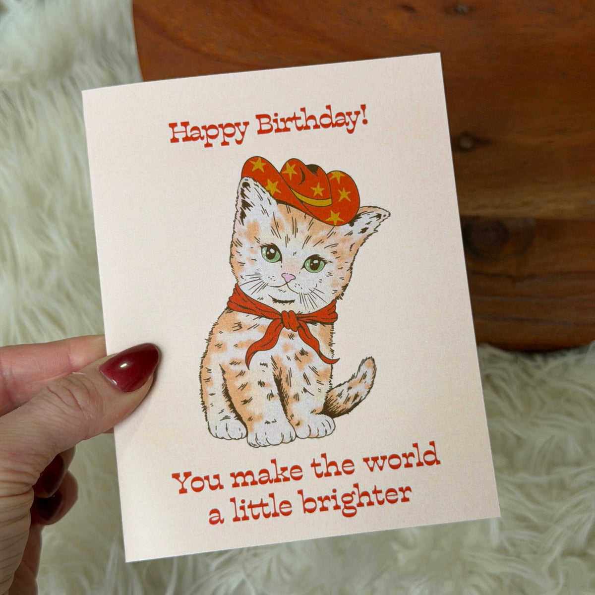 Big Moods - "You make the world a little brighter" Cat Birthday Card