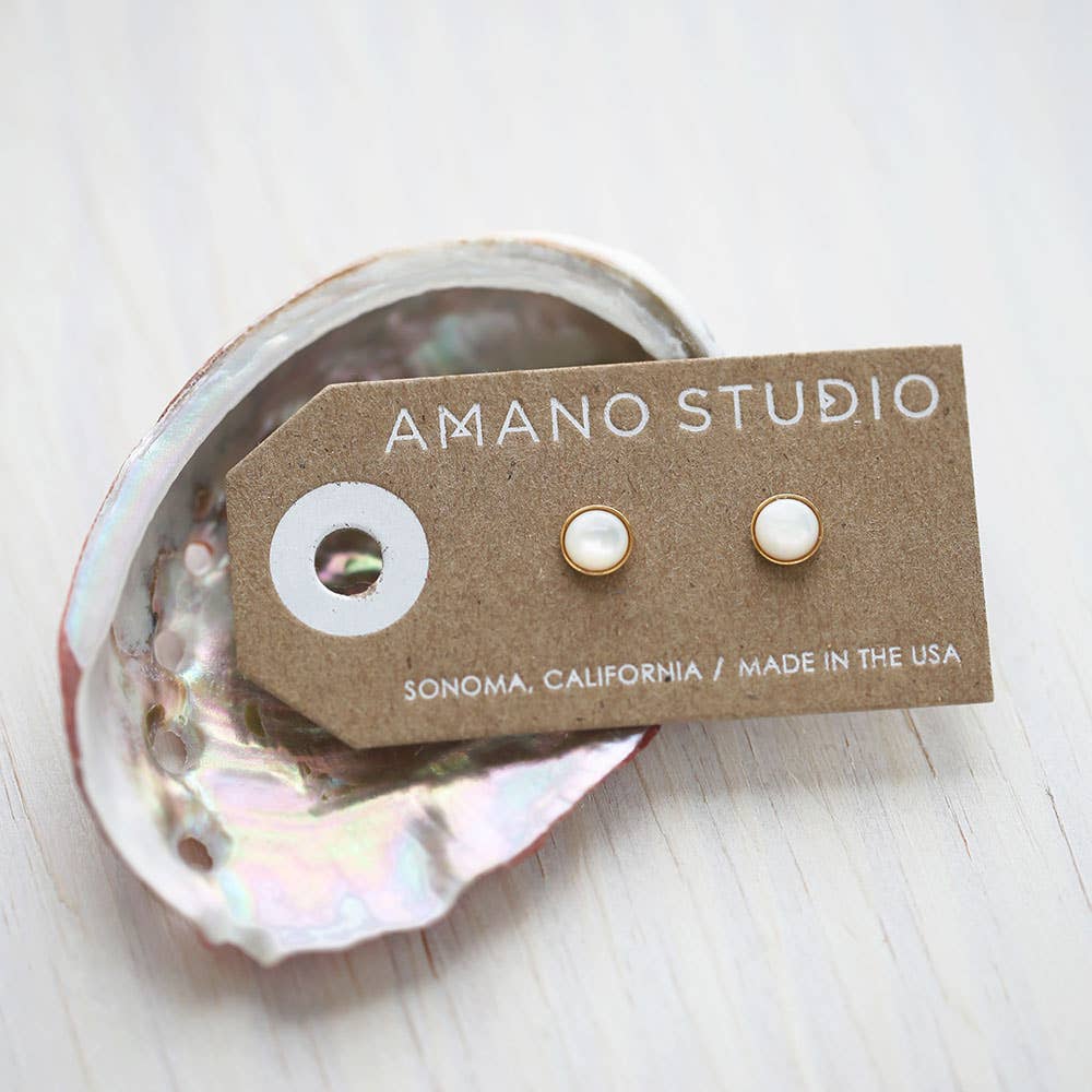 Amano Studio - 5mm Mother of Pearl Studs