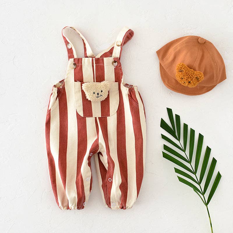 shoplittleswan - Baby Bear Adjustable Striped Overalls