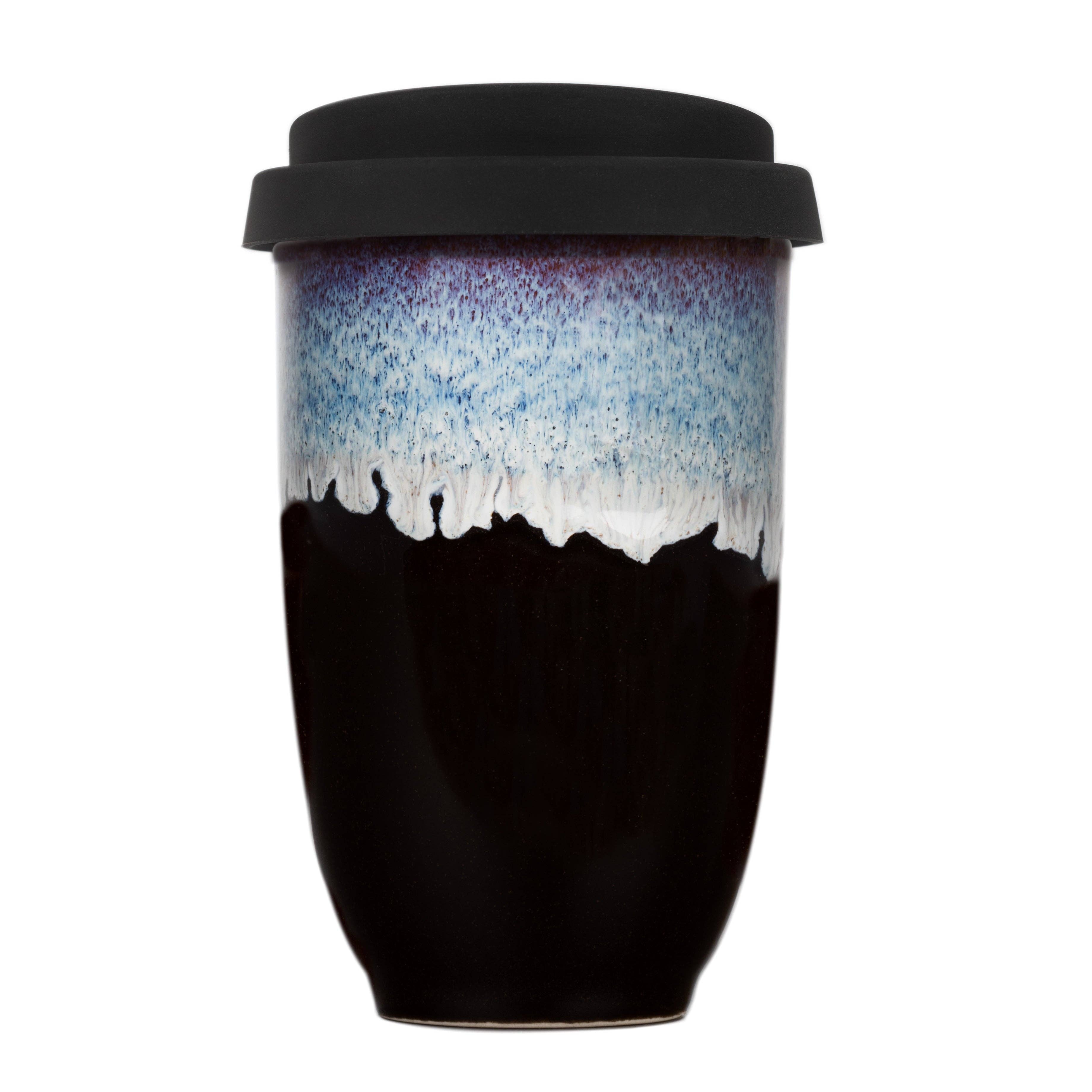 Nova Ceramics Travel Mugs - Monsoon Ceramic Mug – 12oz Reusable Cup with Lid