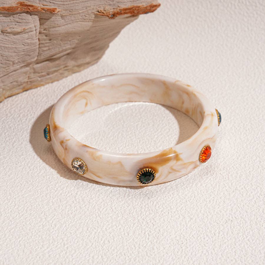 Dipped Shop - Fashion Colorful Rhinestone Acrylic Bangle Bracelet MK2PPPO6W6JBR117