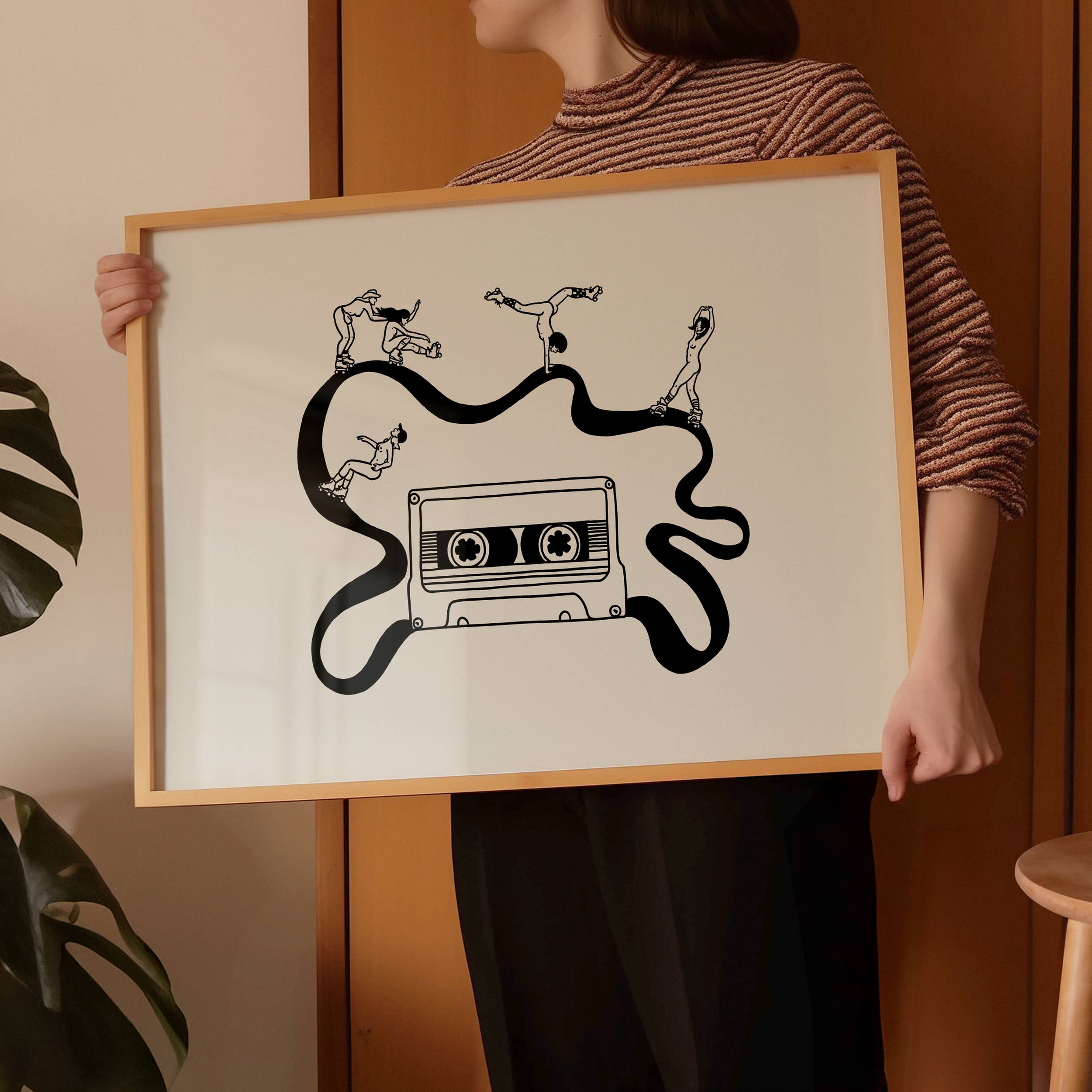 Tumbleweed Design Studio - Girls Skate Session, Retro Music Art Print