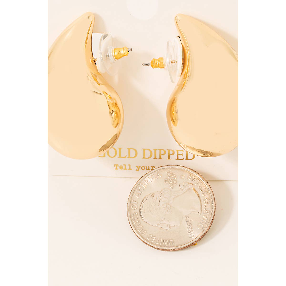 Gold Dipped Large Teardrop Earrings