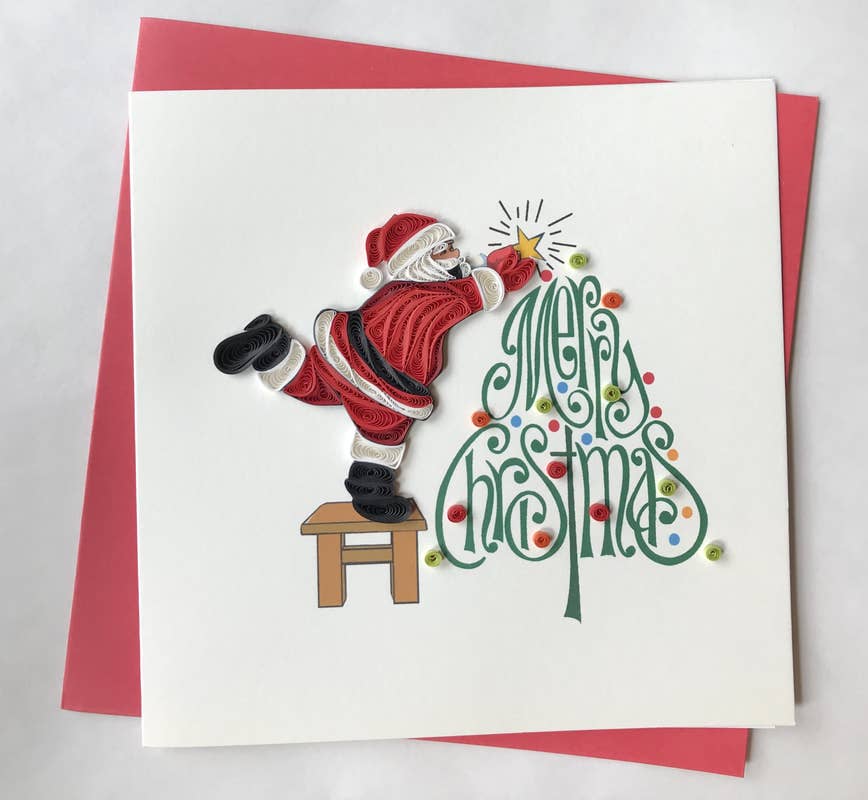 Poppin Cards and Gifts - Santa Tree Holiday Quilled Card