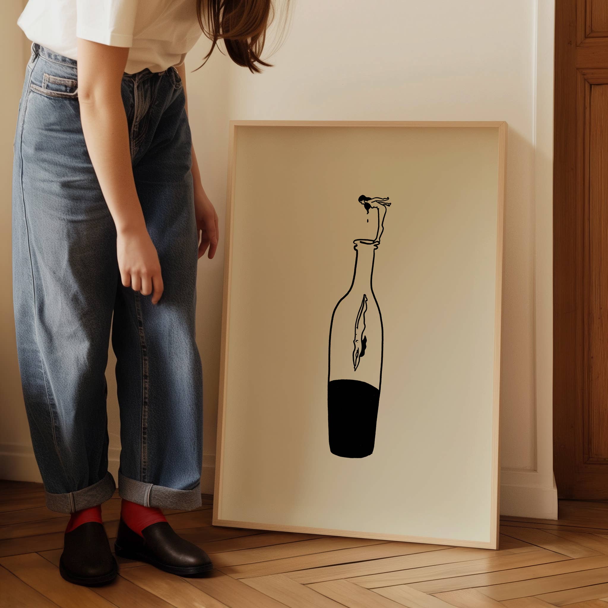 Tumbleweed Design Studio - Wine Dive Minimal Art Print