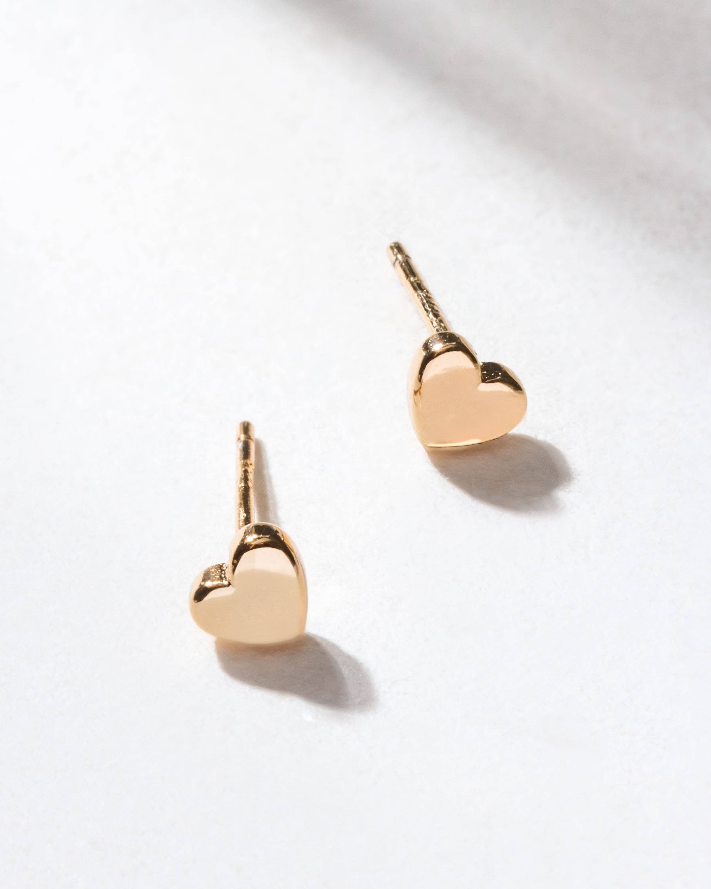 Luna Norte - Small Hearts, Big Love - 14kt Sterling Silver Post Earrings