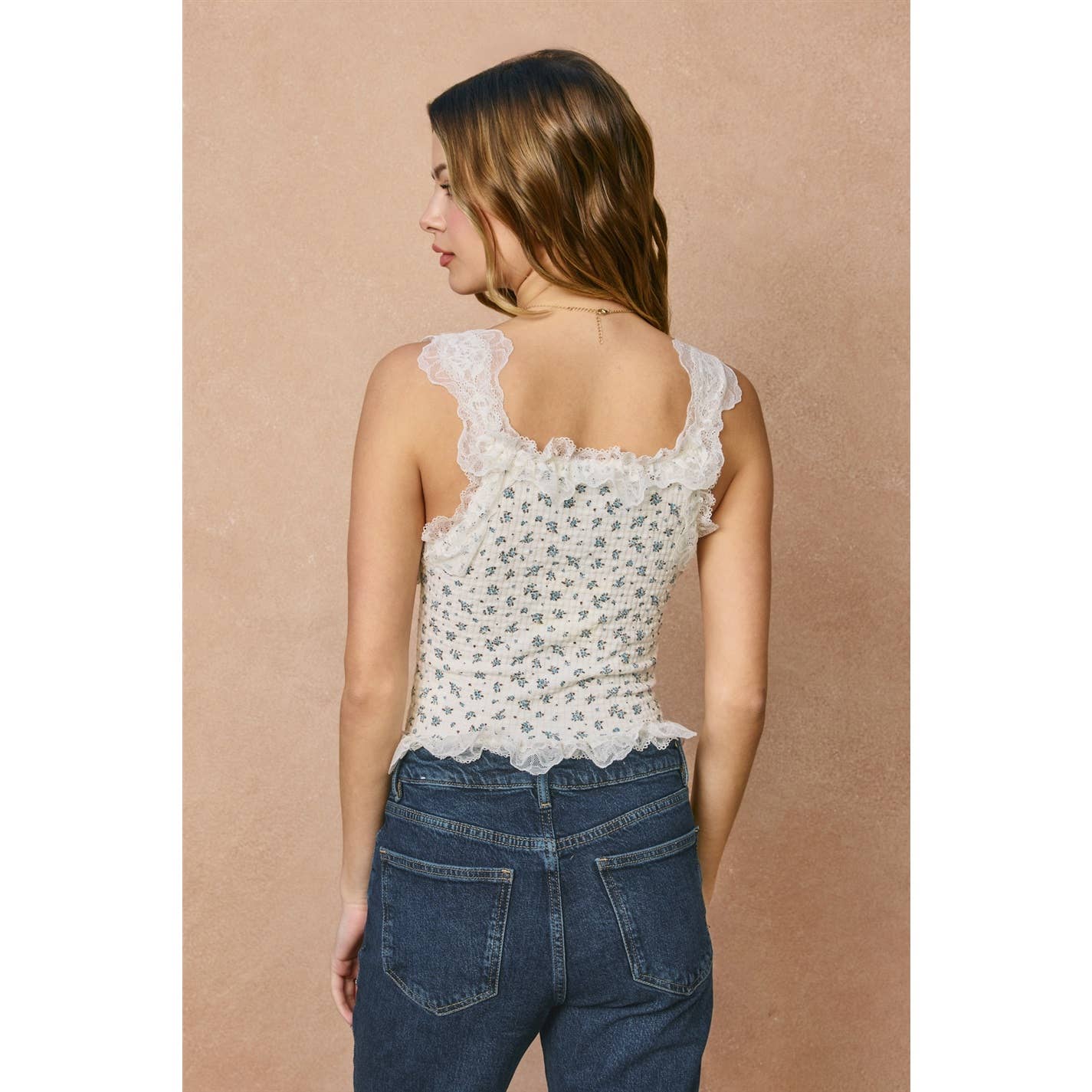 Dress Forum - Sweet Briar Lace Waffle Tank Top