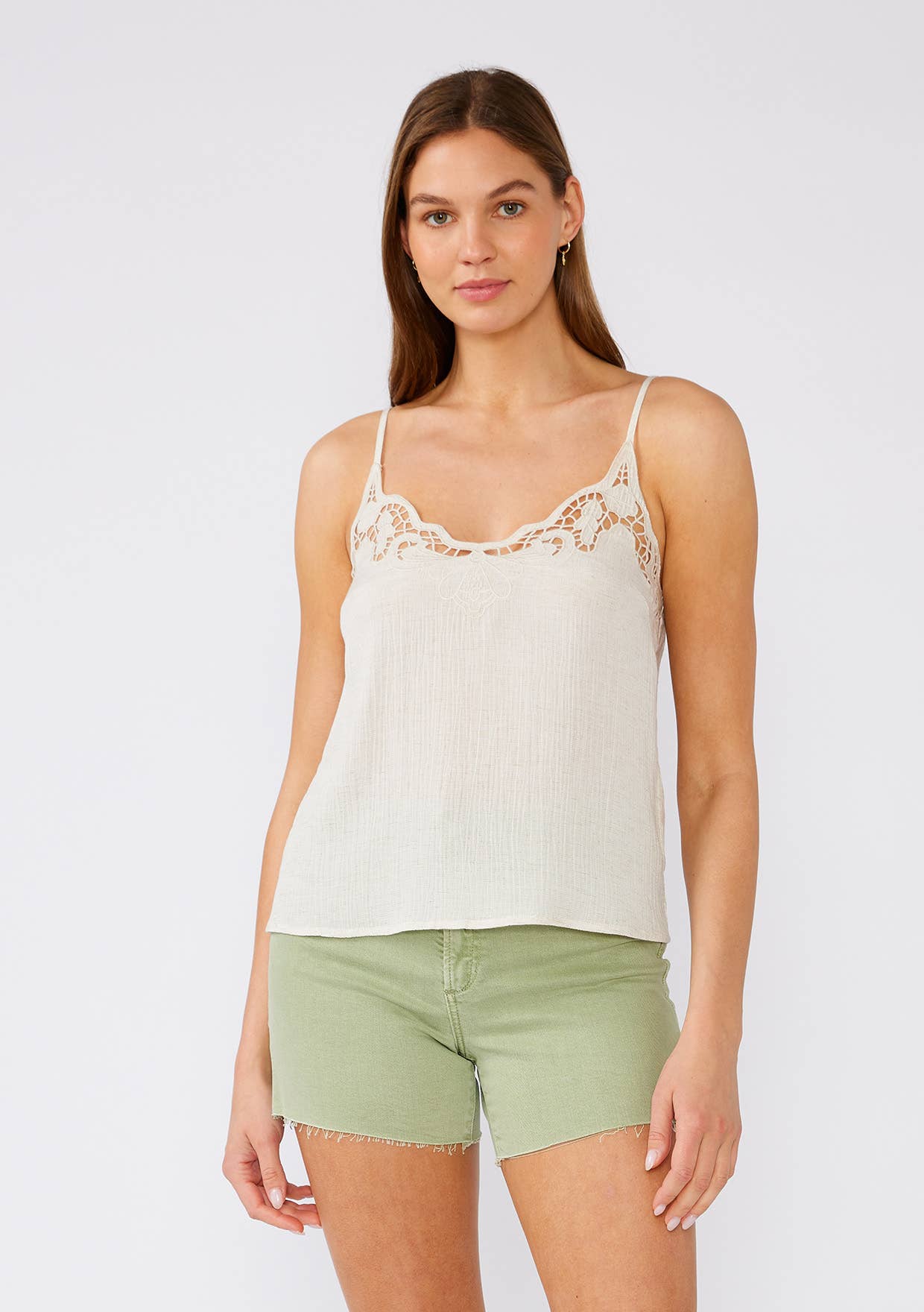 Lovestitch - Battenburg Lace Trim Tank Top