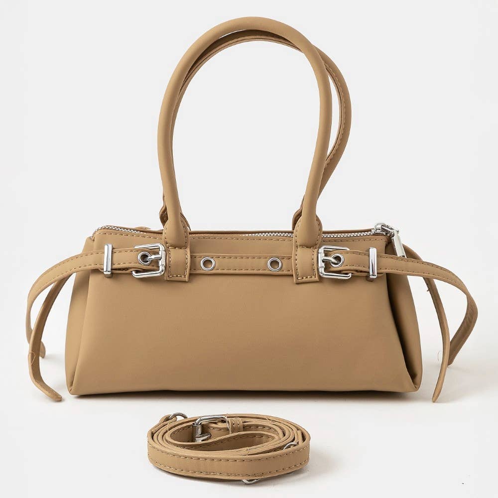 Leather Belt Decor Hand Bag