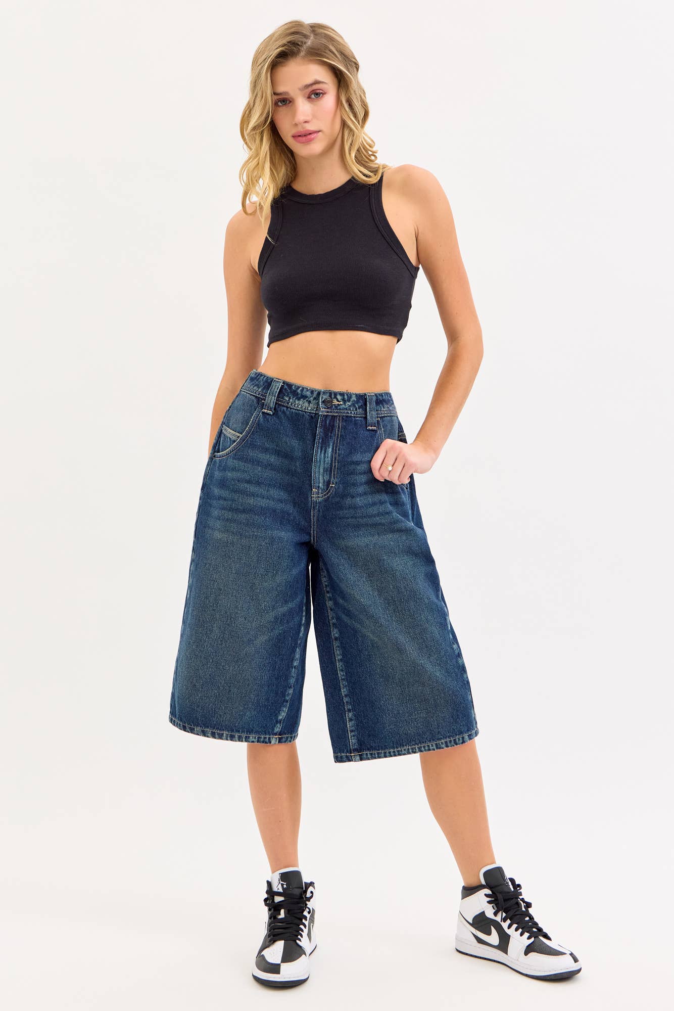 Cello Jeans - Mid Waisted Baggy Culotte with Longer Inseam