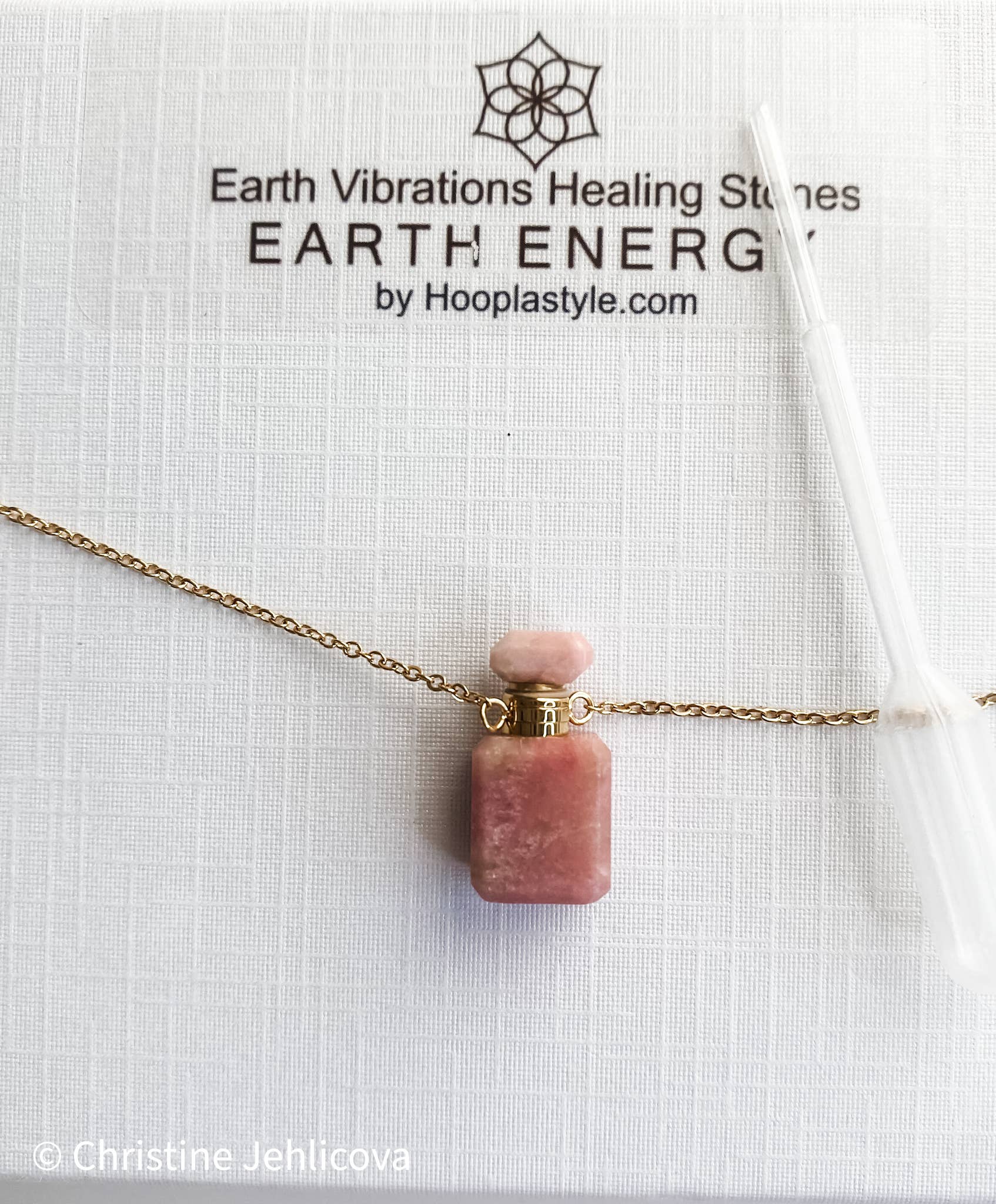 HoopLa - Gemstone Mini Perfume Bottle Crystal Necklace