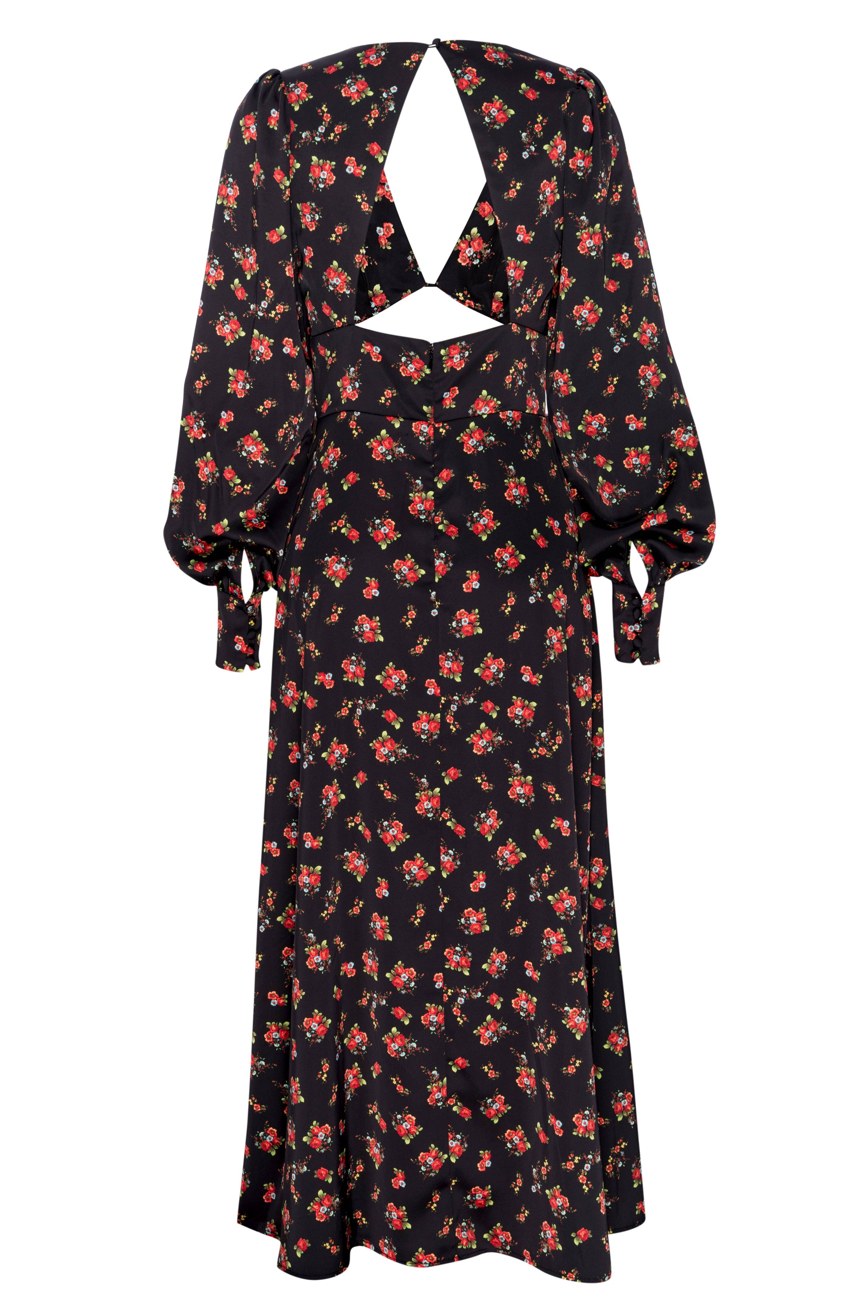 AFRM - Viola Midi Dress - Noir Rose Garden