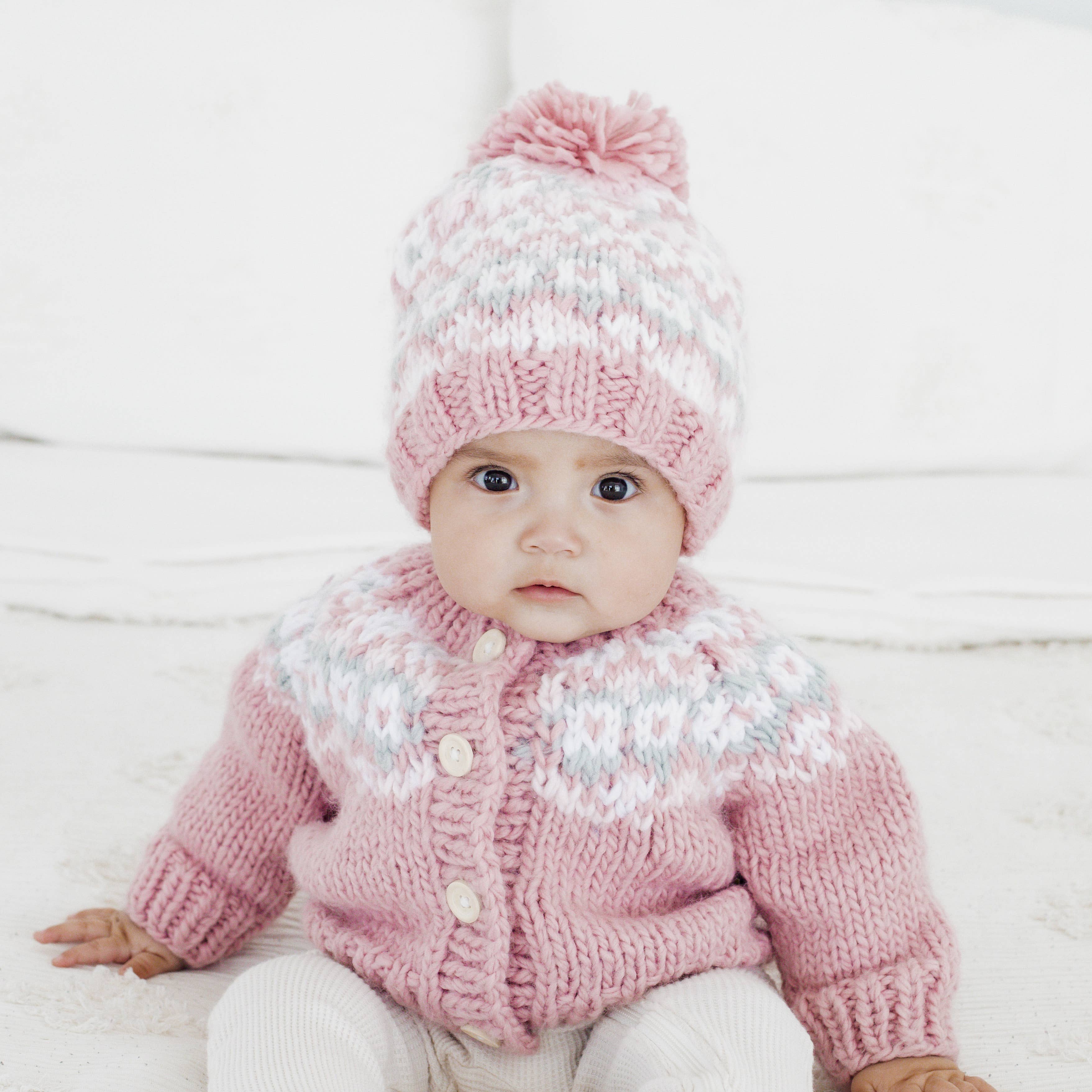 Huggalugs - Fairisle Rosy Cardigan Sweater for Baby & Toddler