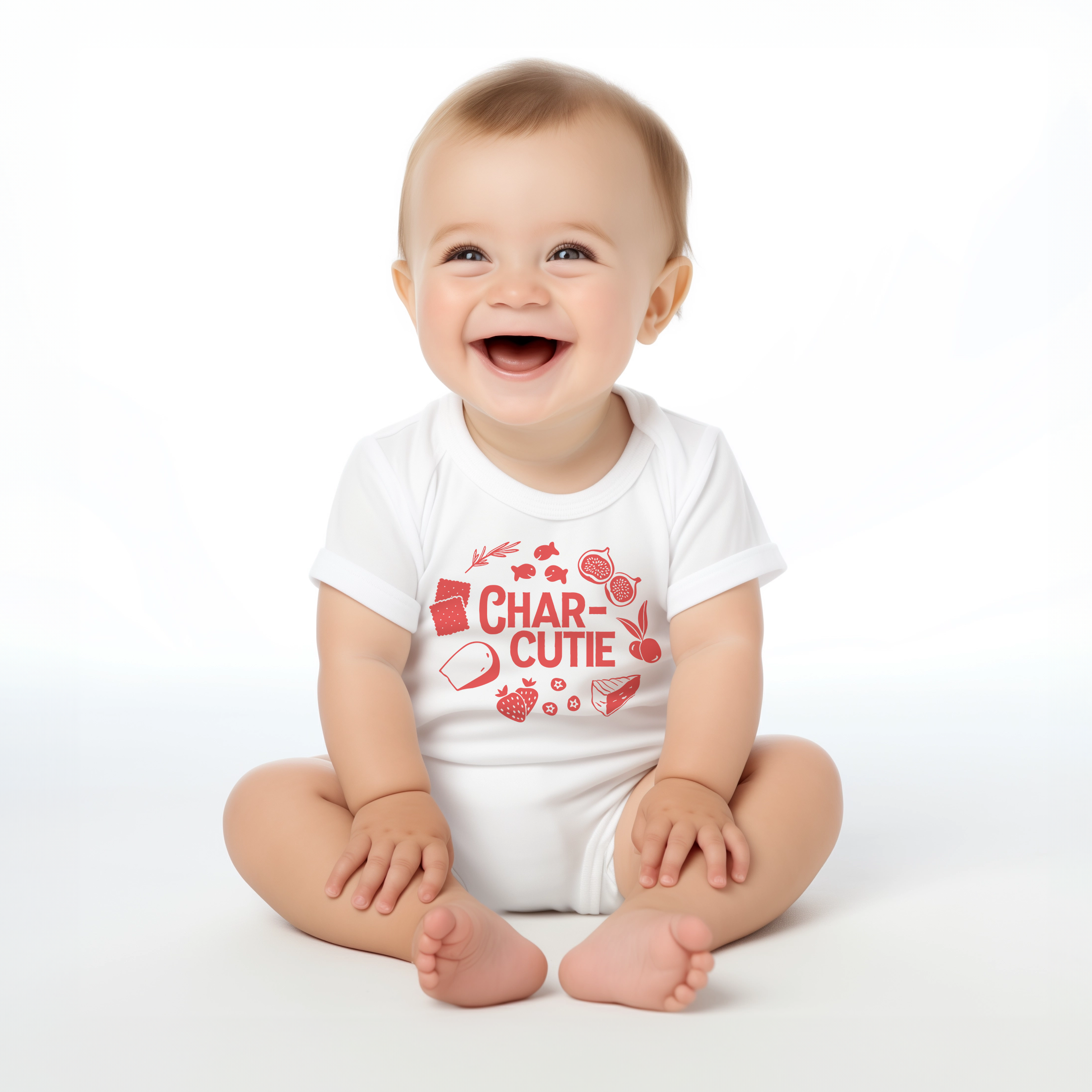 Chunky Deli - Char-cutie Baby Bodysuit | Natural & Pink 3M, 12M