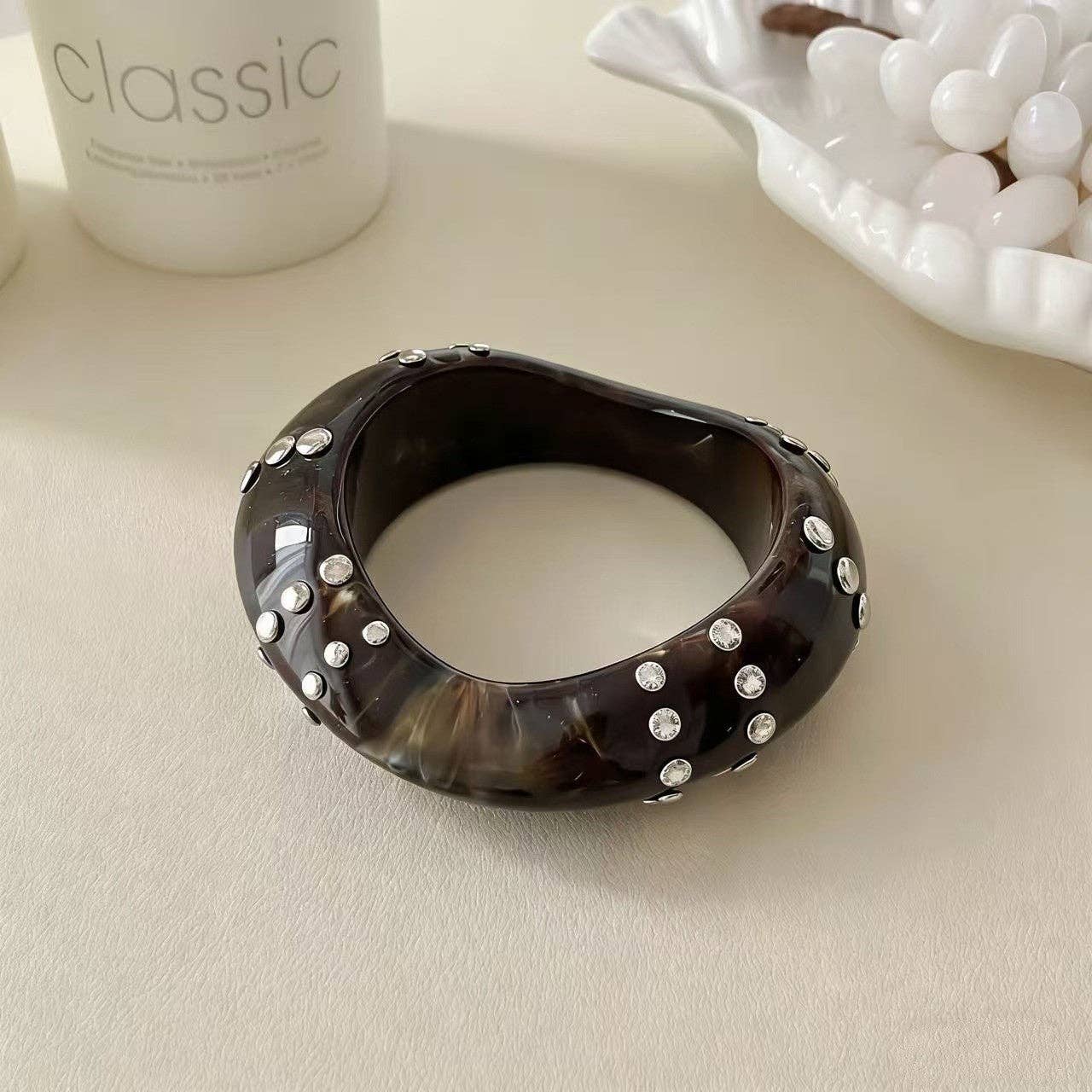 Dipped Shop - Chunky Irregular Studded Punk Resin Geometric Bracelet MK2PPPO6W6JBR119