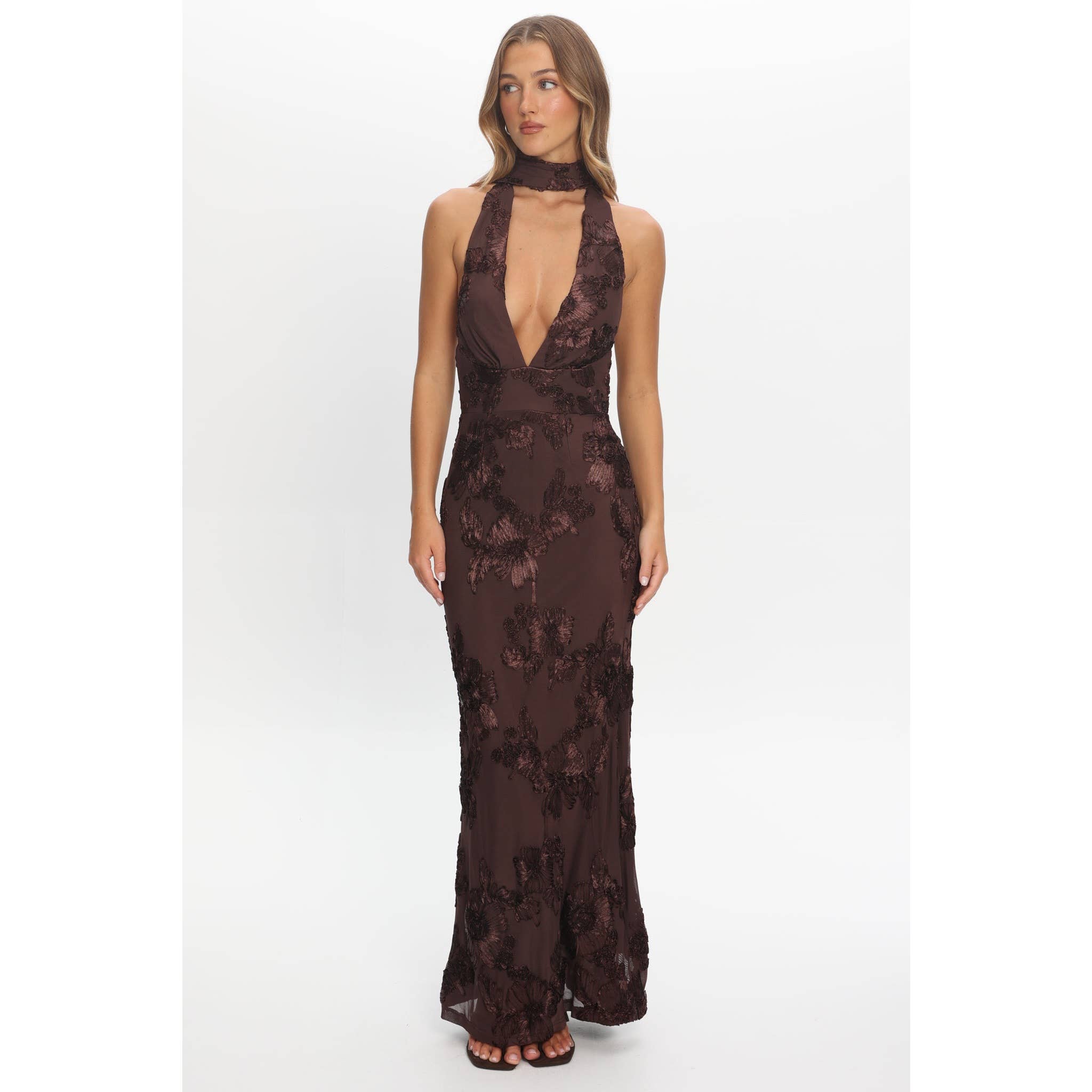 One and Only Collective - FLORAL HALTER MAXI DRESS