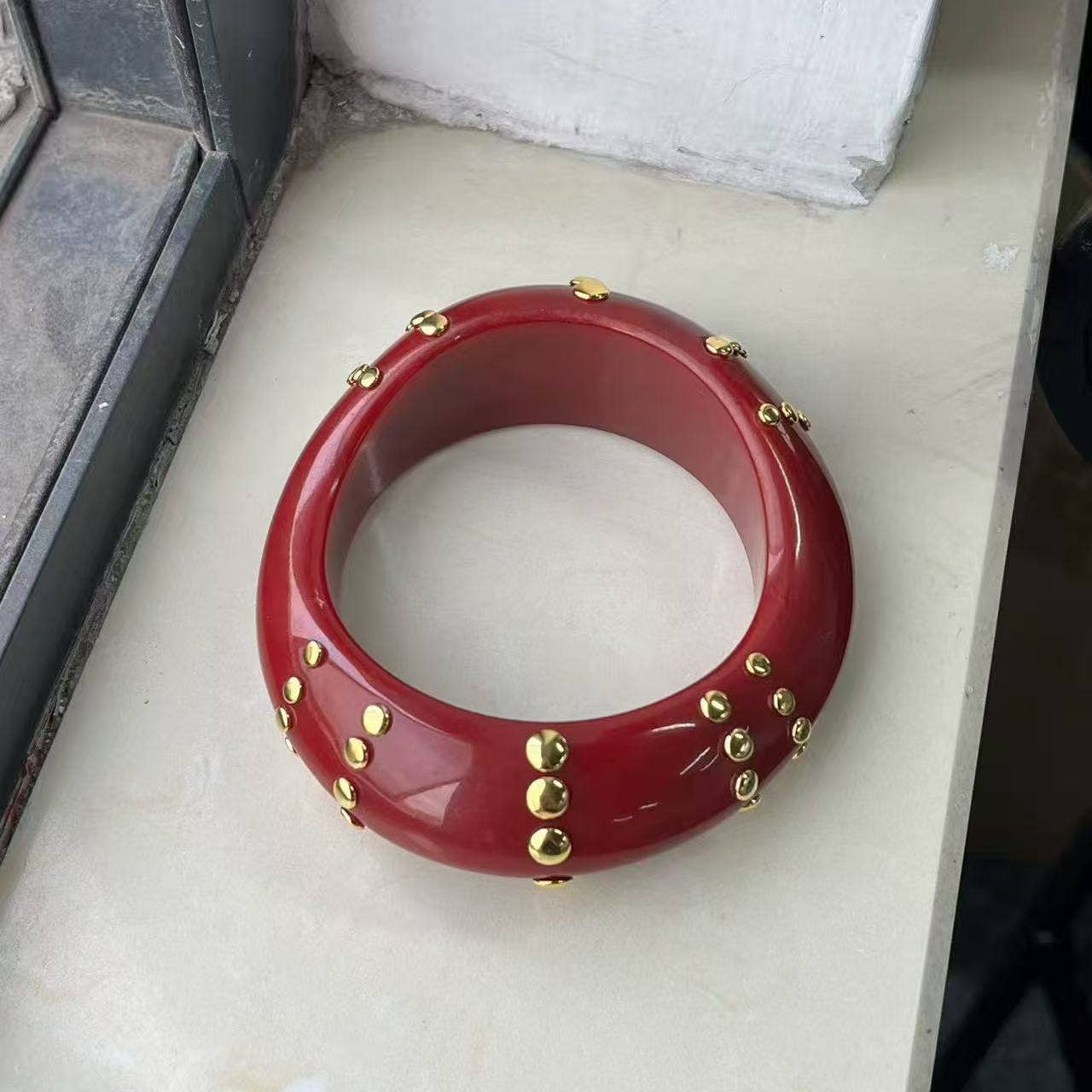 Dipped Shop - Chunky Irregular Studded Punk Resin Geometric Bracelet MK2PPPO6W6JBR119