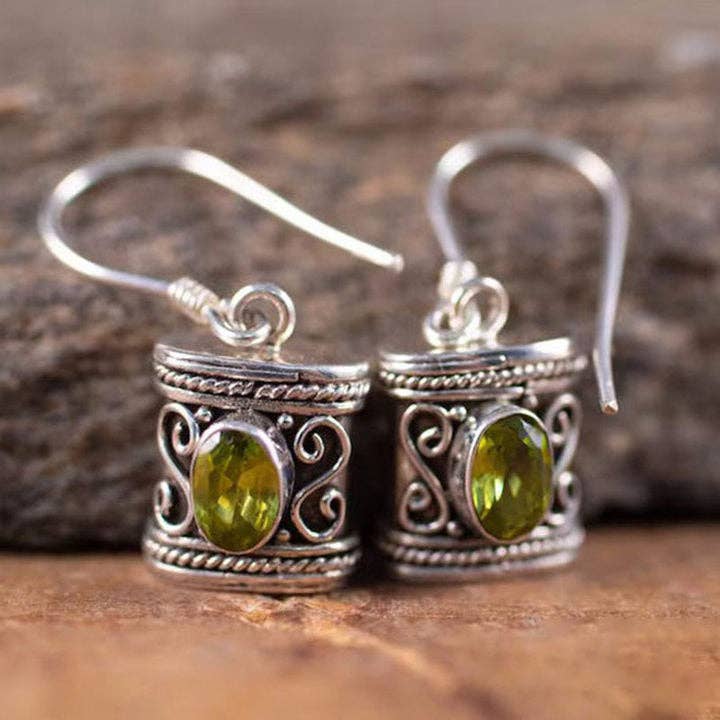 Dipped Shop - Retro Geometric Sparkling Cubic Zirconia Drop Earrings