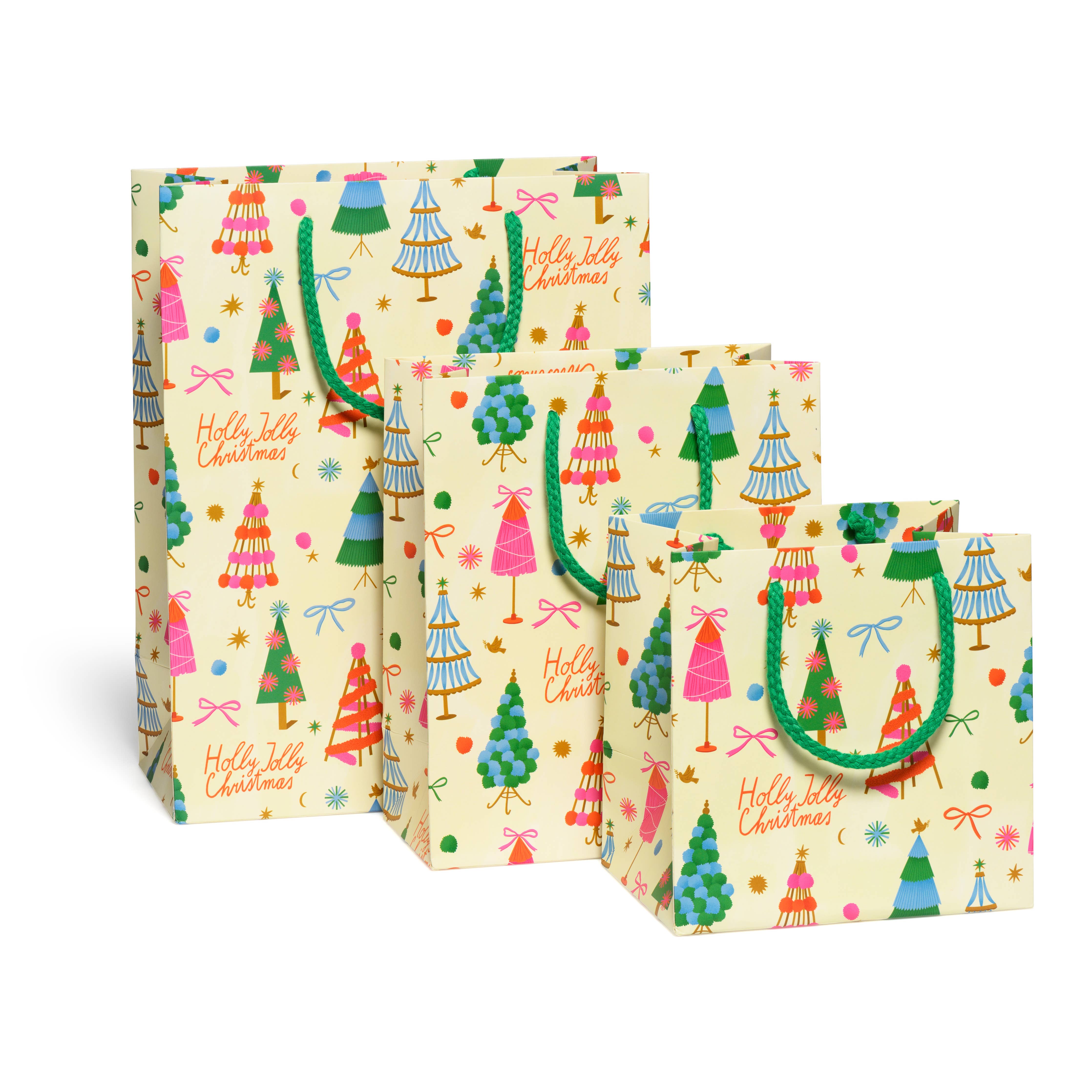 Red Cap Cards - Holly Jolly Trees gift bags