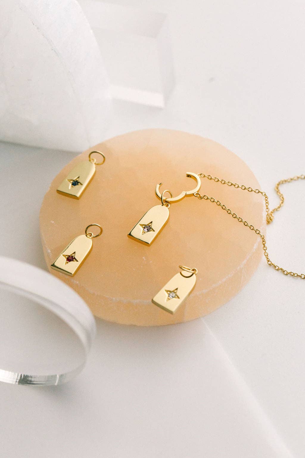 Birthstone Charm Necklace in Gold:
