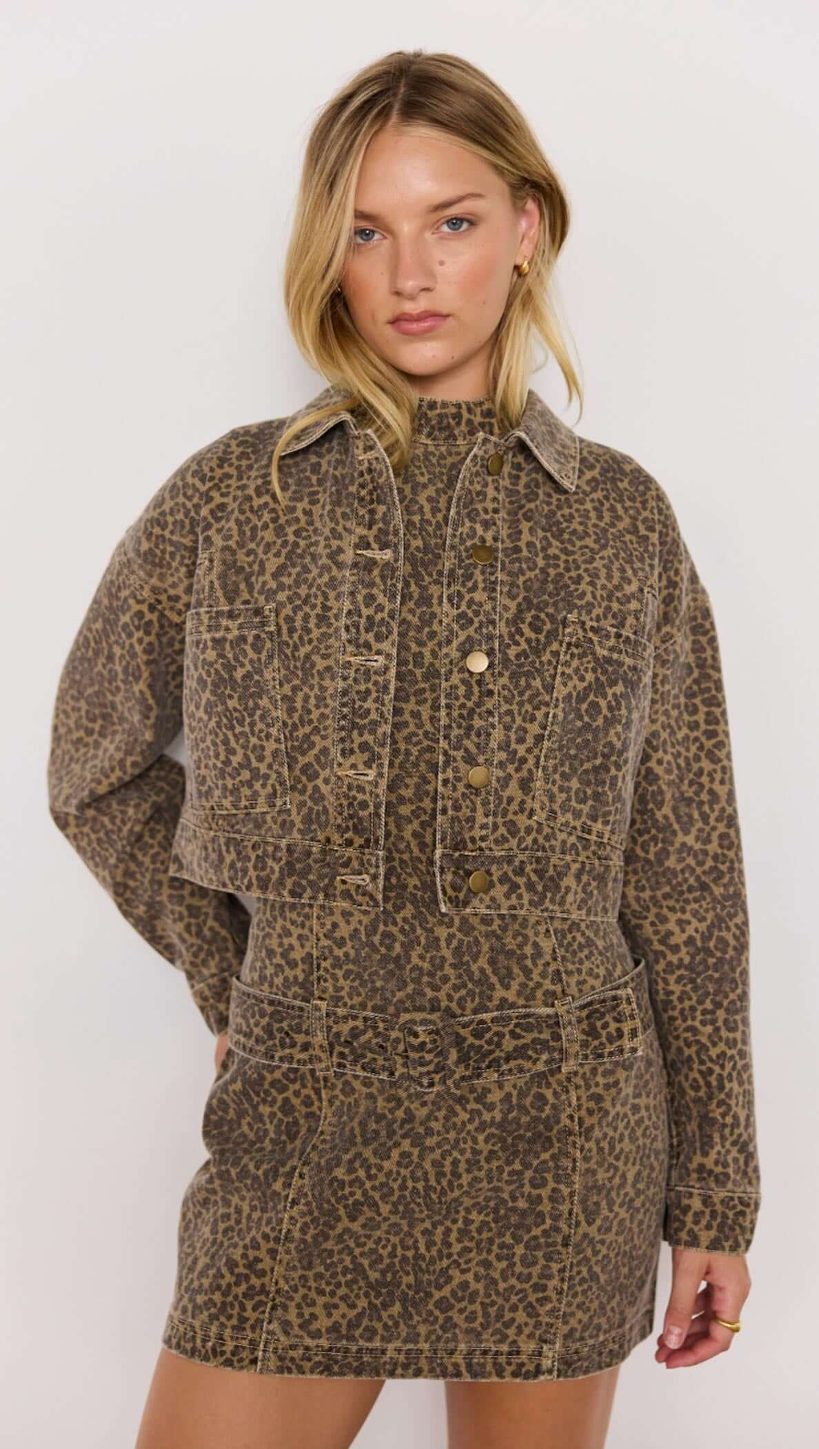 Anouk Animal Print Crop Jacket