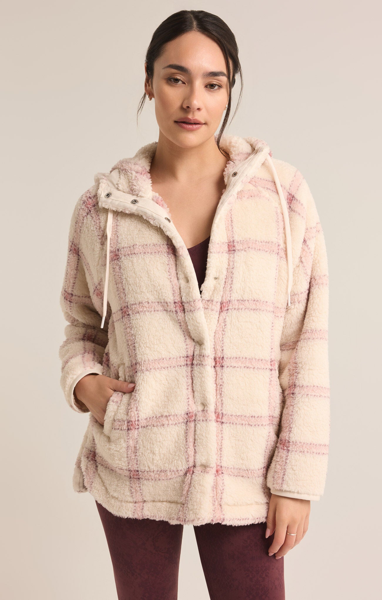 Cross Country Plaid Sherpa Jacket