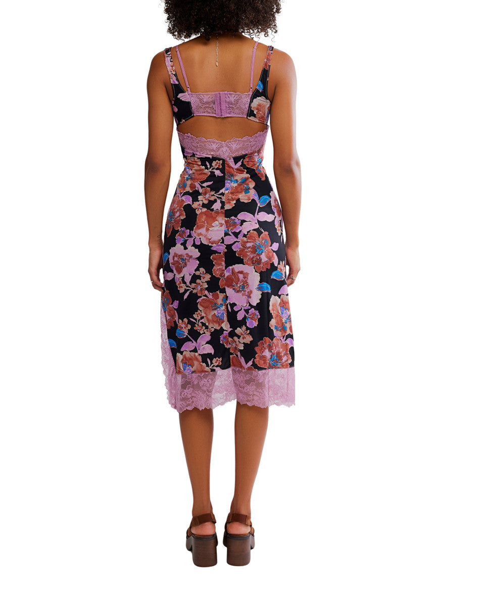 PARTY CRASHER MIDI SLIP / BLACK COMBO /