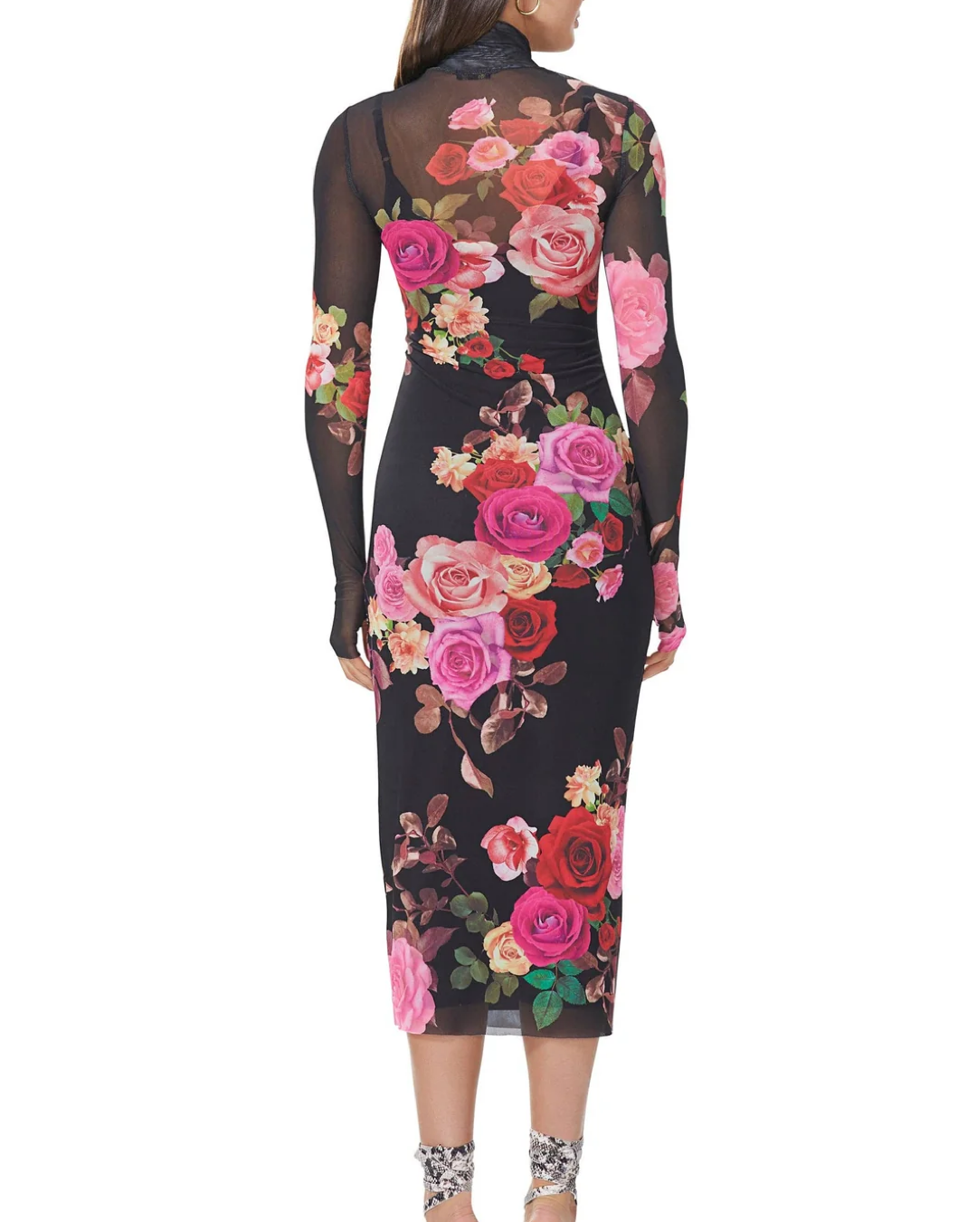 AFRM - Shailene Dress - Noir Rose Swirl