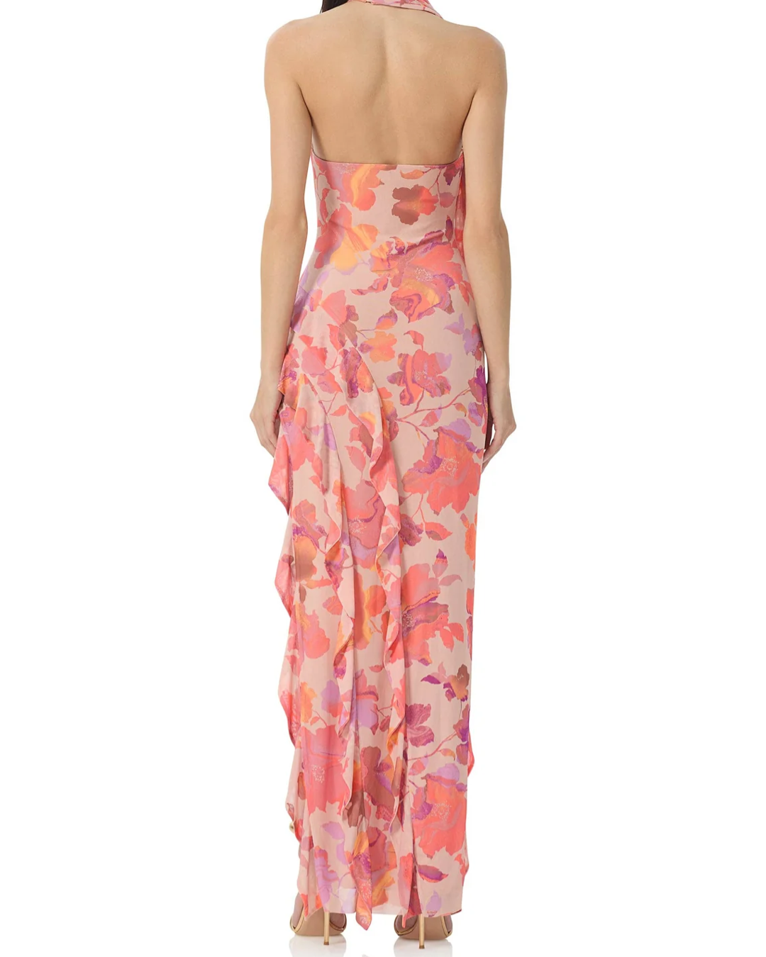 AFRM - Desiree Ruffle Maxi Dress - Nude Marble Floral