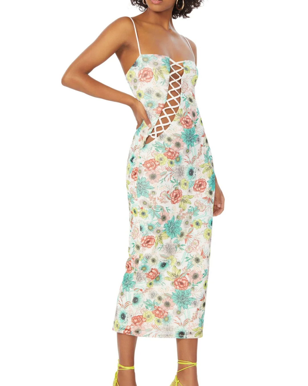 AFRM - Jessi Midi Dress - Teal Garden