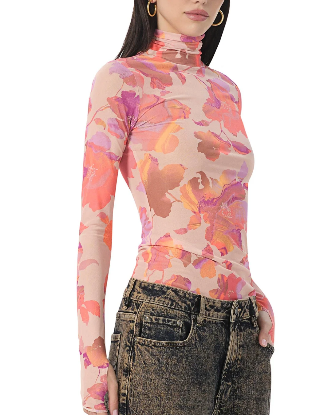 AFRM - Zadie Top - Nude Marble Floral