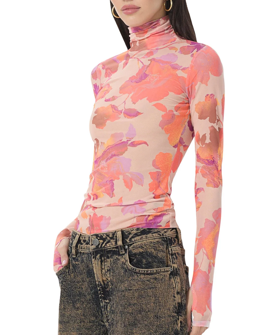 AFRM - Zadie Top - Nude Marble Floral