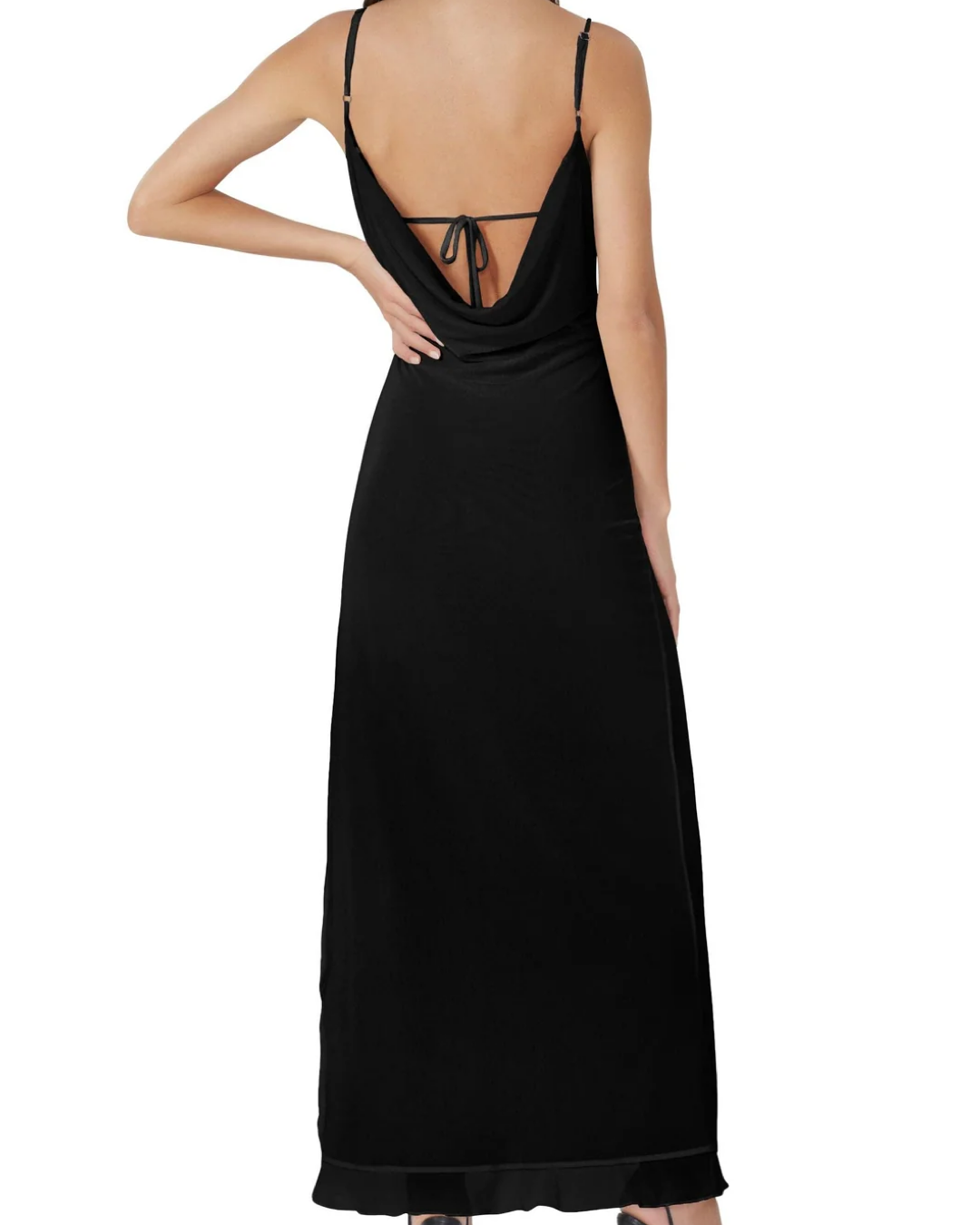 AFRM - Mariposa Ruffle Maxi Dress - Noir