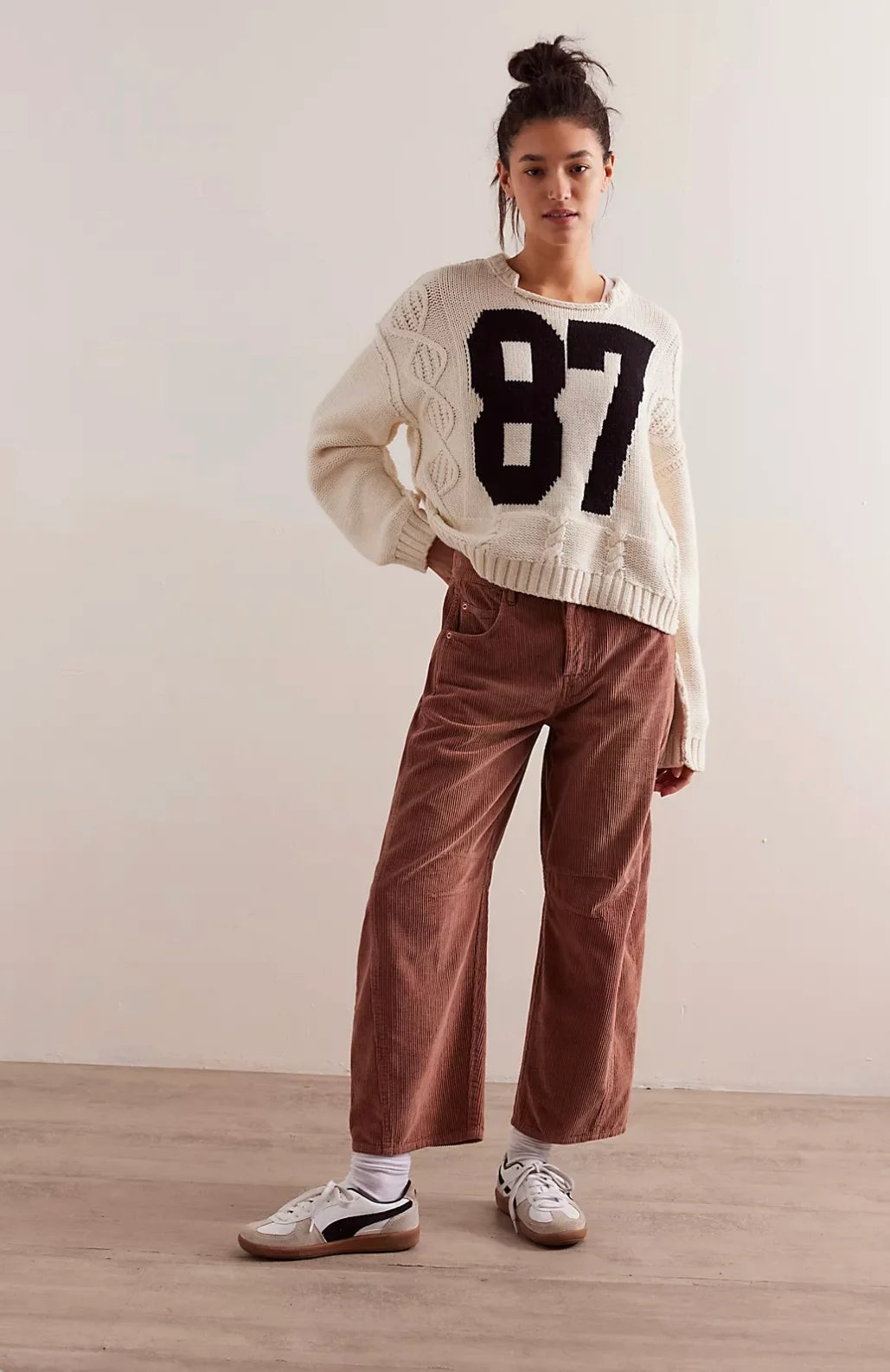 Good Luck Mid-Rise Cord Barrel Jeans