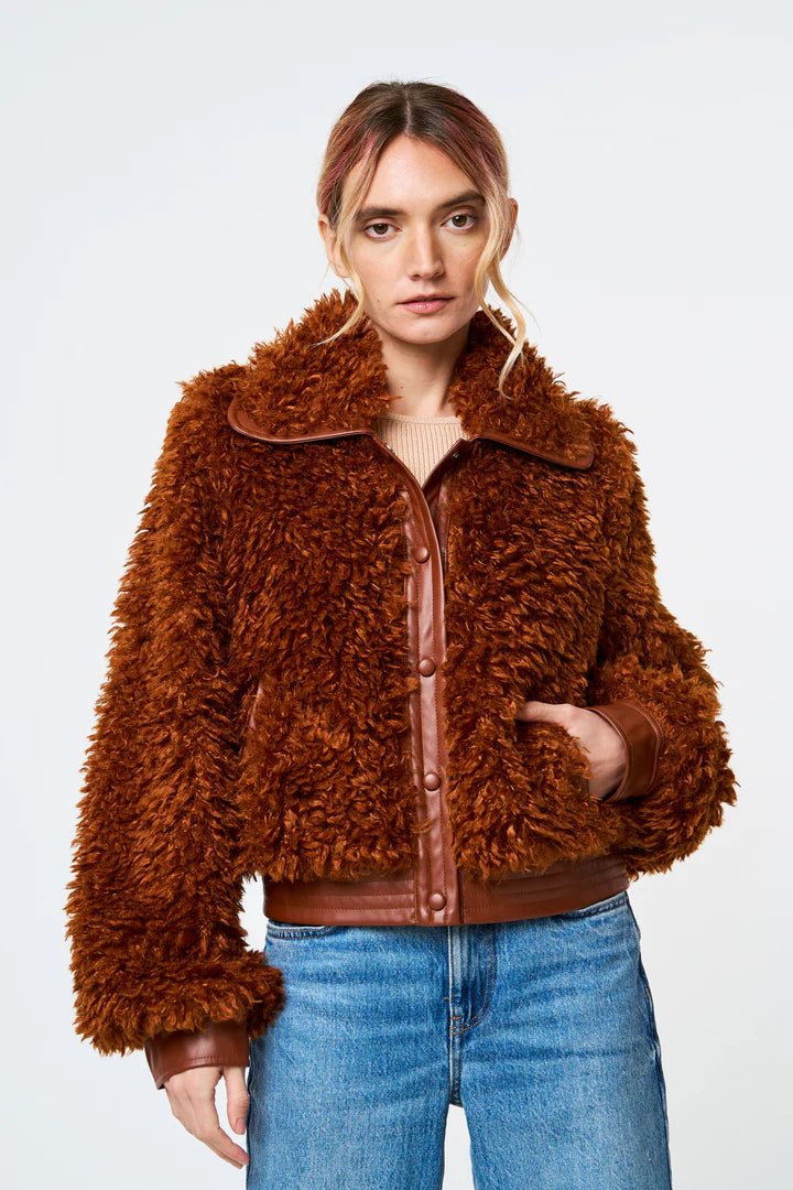 Marza Faux Fur Bomber Jacket