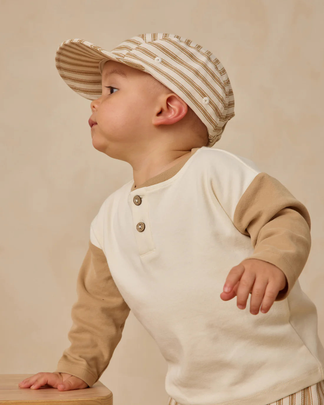 Baby Cap || Gold Pinstripe